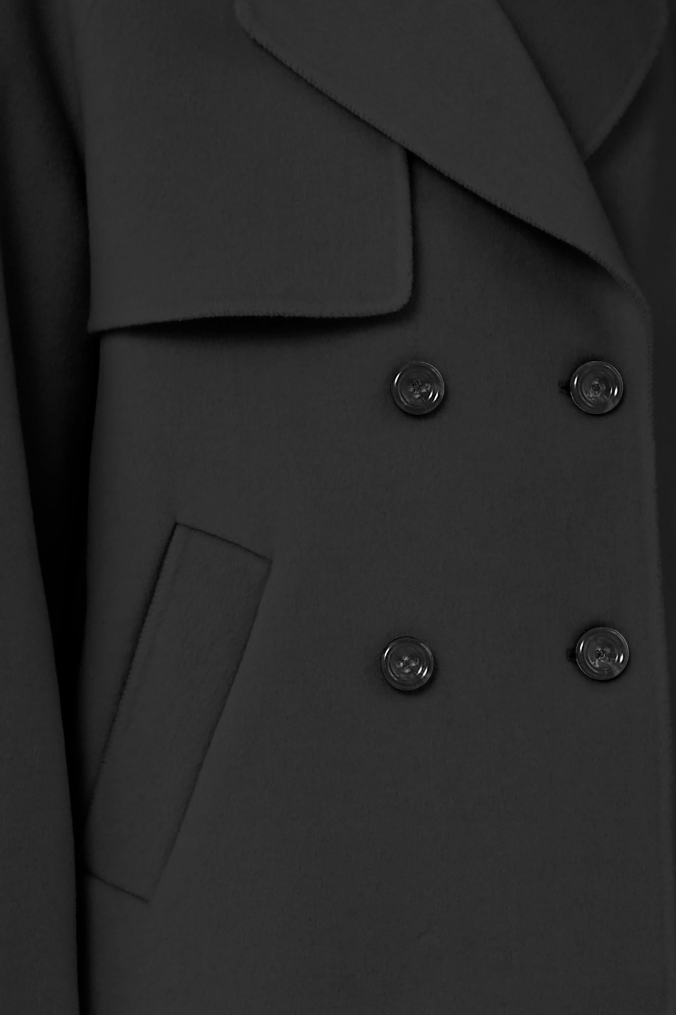 Caban in Misto Lana / Nero - Ideal Moda