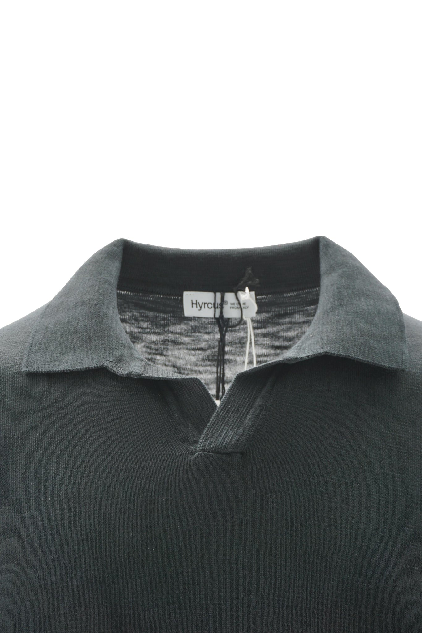 Polo Senza Bottoni in Lino e Cotone / Nero - Ideal Moda