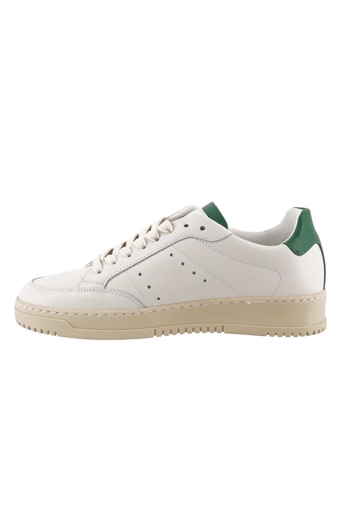 Sneaker in Pelle con Tab a Contrasto / Bianco - Ideal Moda