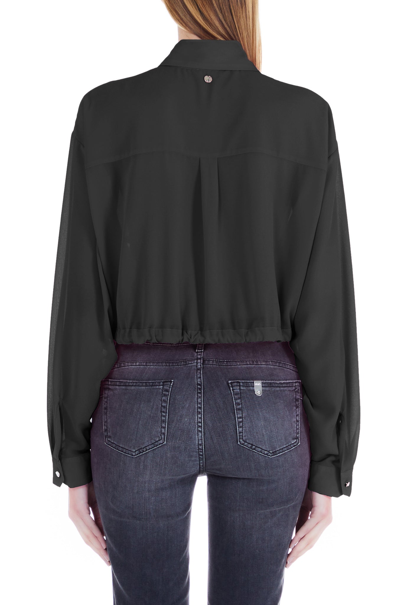 Camicia Crop Fit / Nero - Ideal Moda