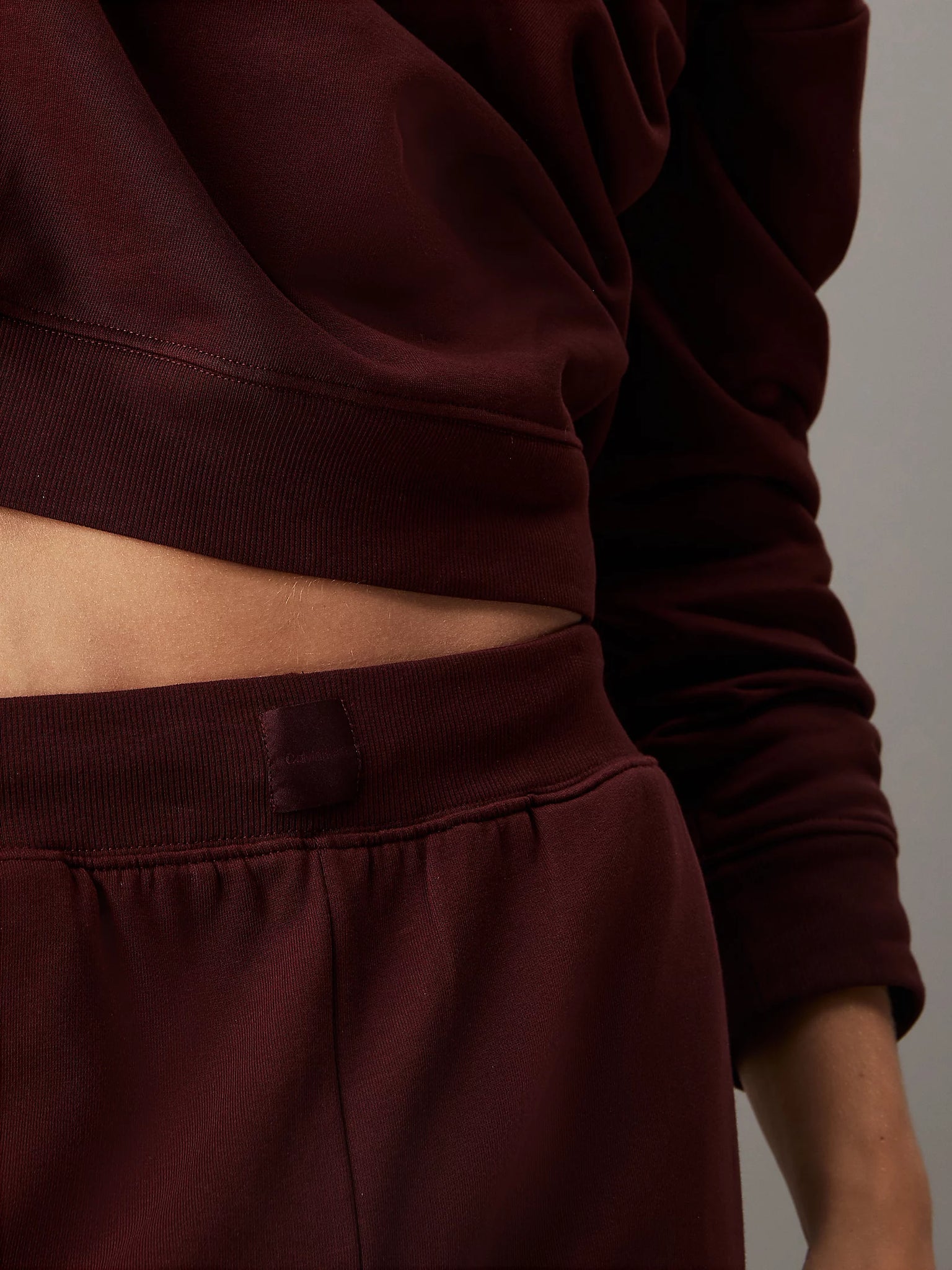 Pantalone di Tuta in Felpa di Cotone / Bordeaux - Ideal Moda