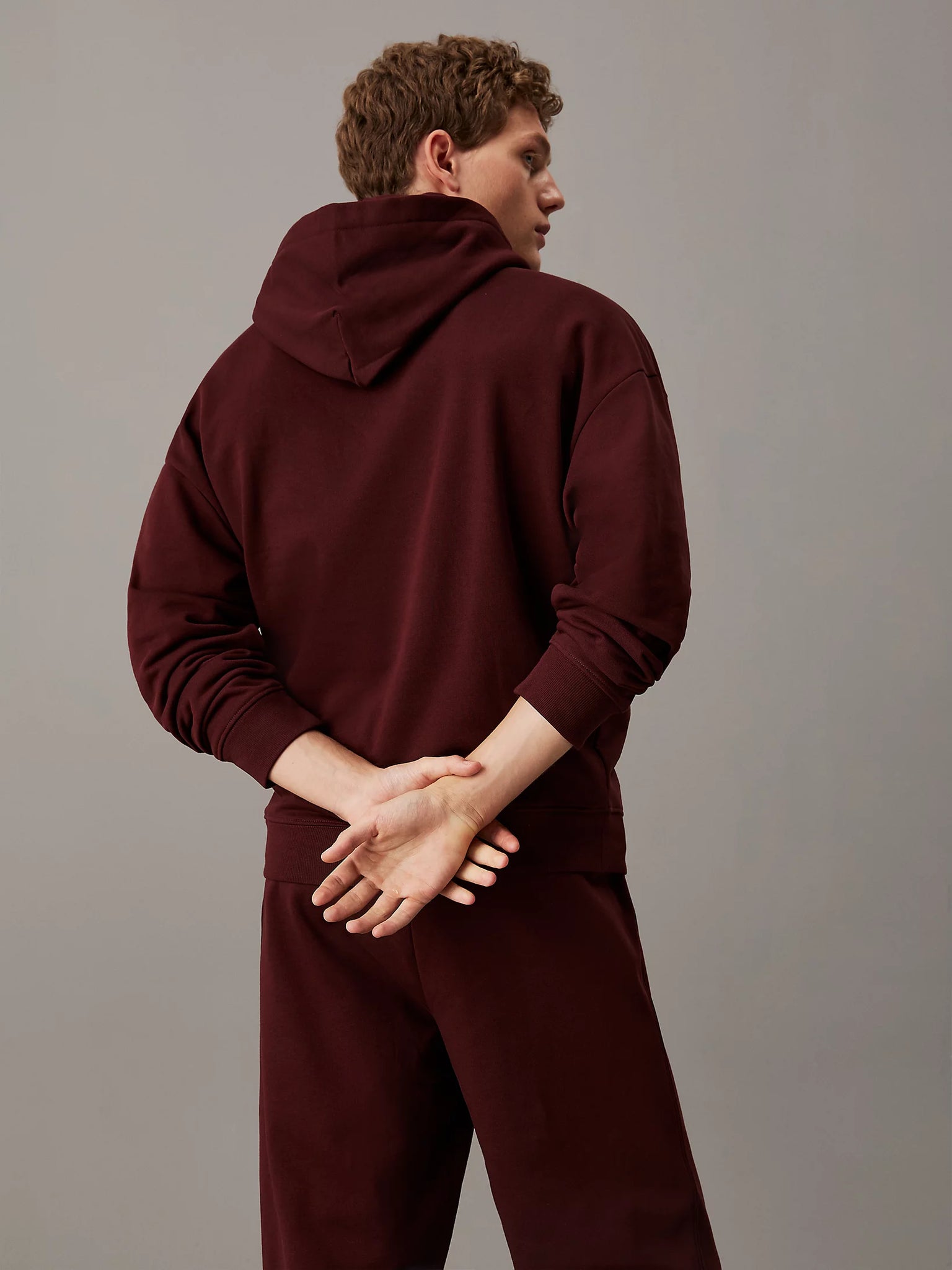 Felpa con cappuccio bordeaux discount