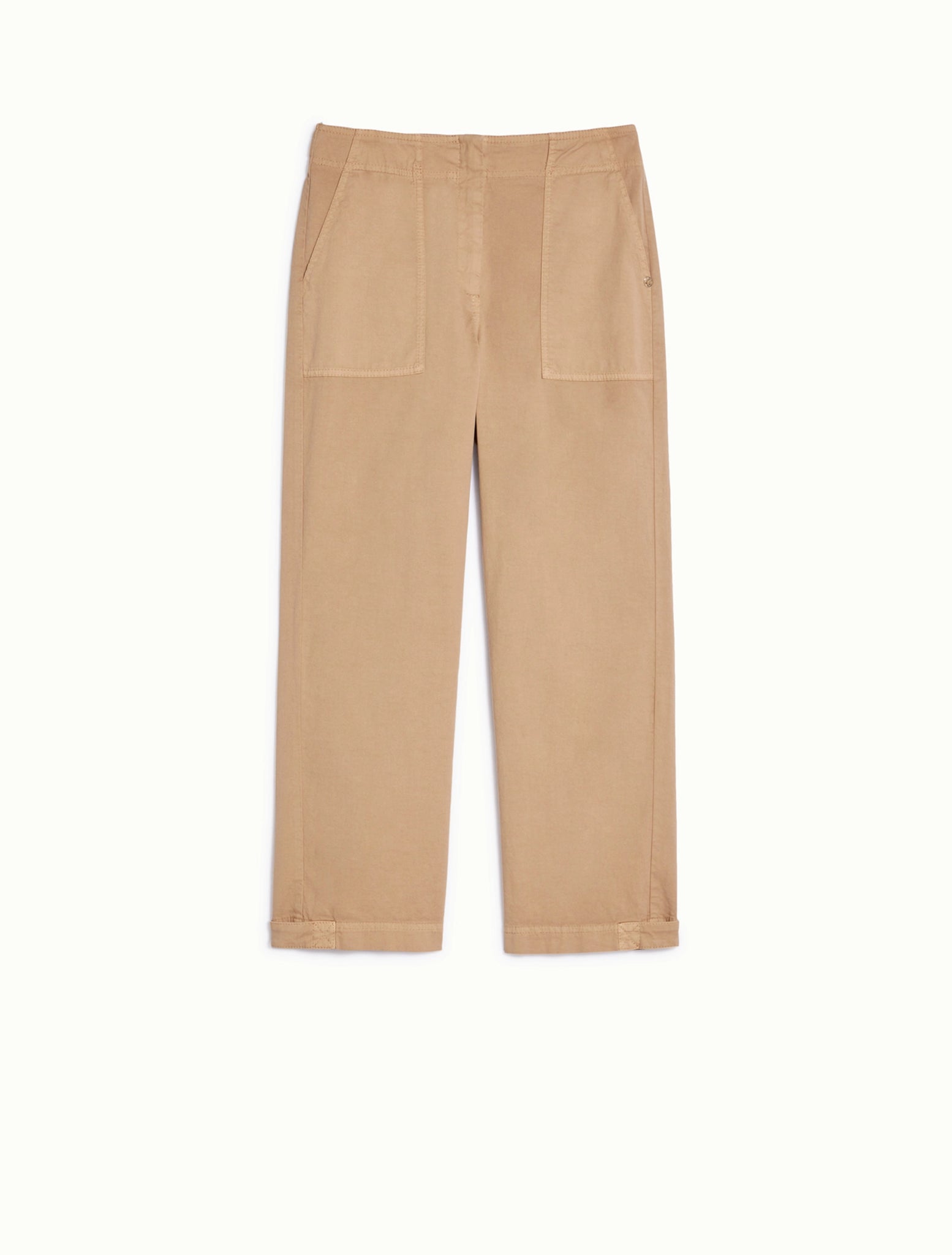 Pantalone in Piqué di Cotone / Beige - Ideal Moda