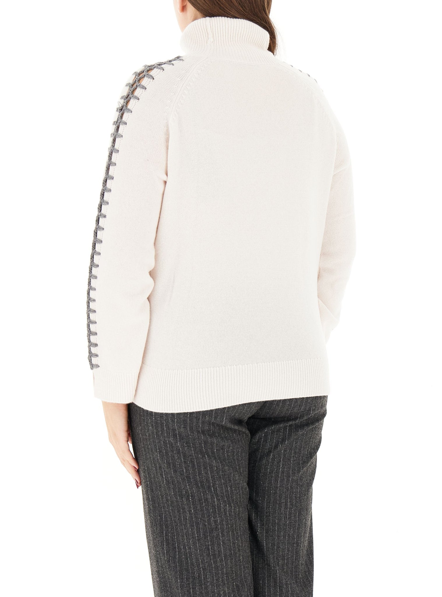 Maglia Dolcevita in Lana / Bianco - Ideal Moda