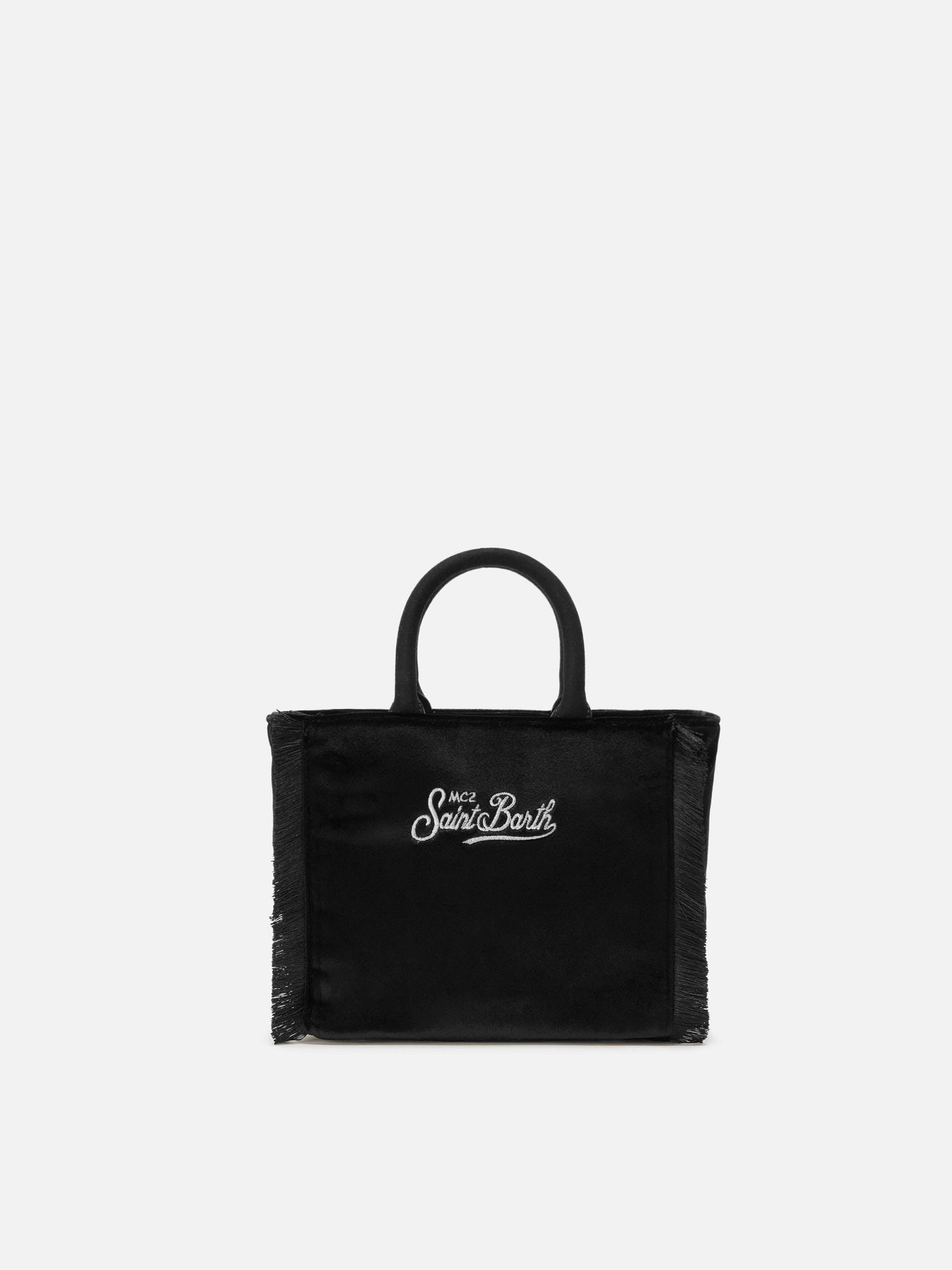 Borsa a Mano Vanity Mini in Velluto / Nero