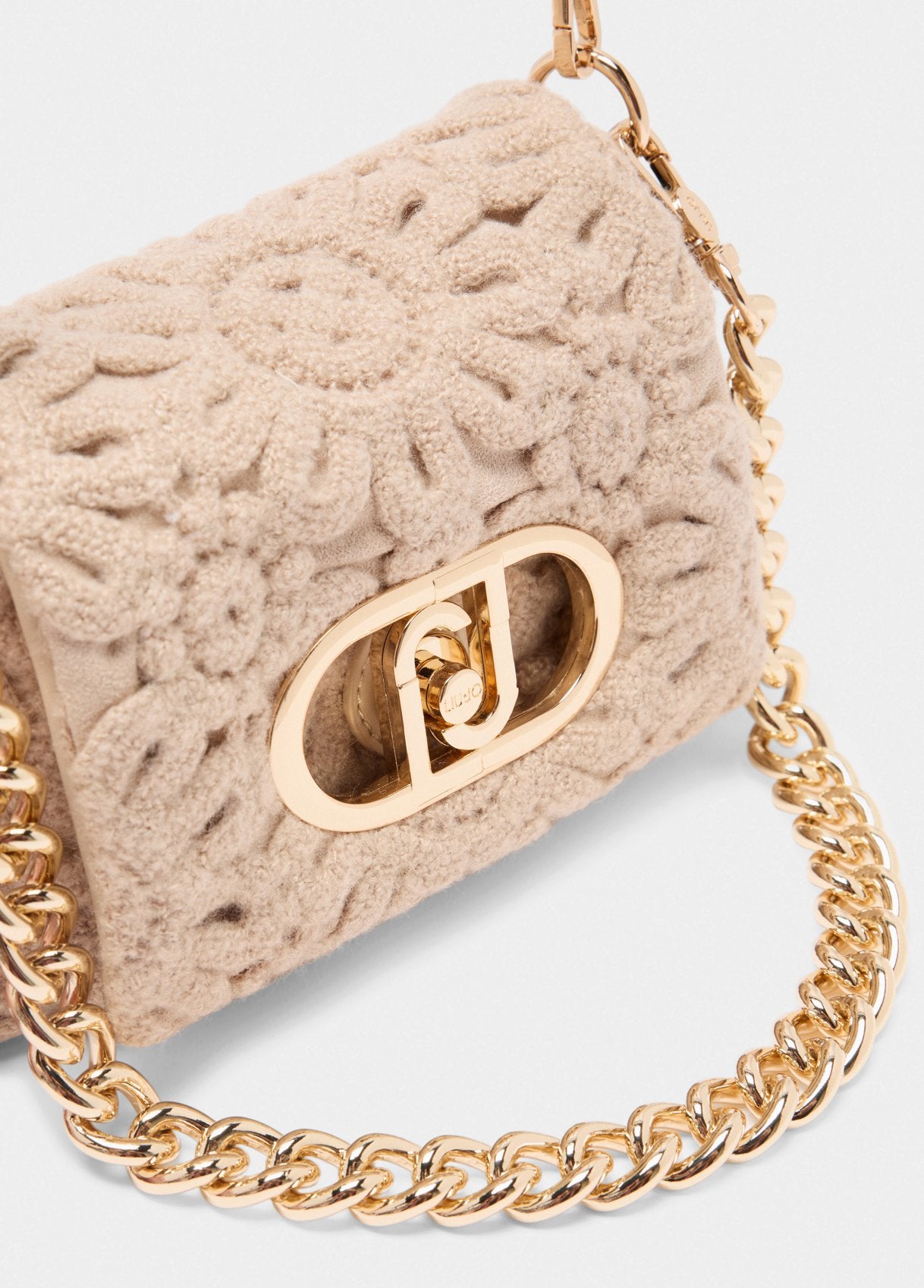 Borsa LaPuffy Piccola con Ricamo / Beige