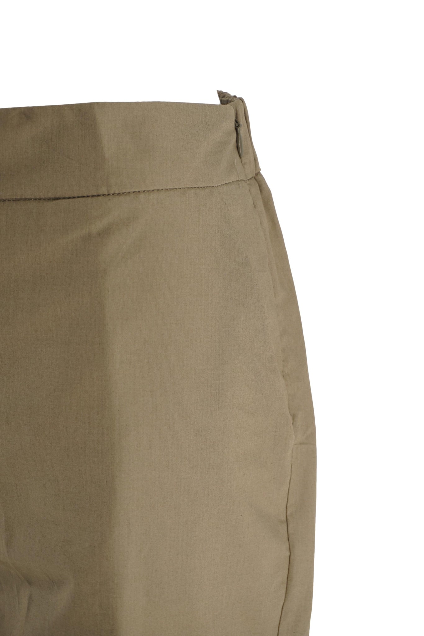 Pantalone in Cotone con Mezzo Elastico in Vita / Verde - Ideal Moda