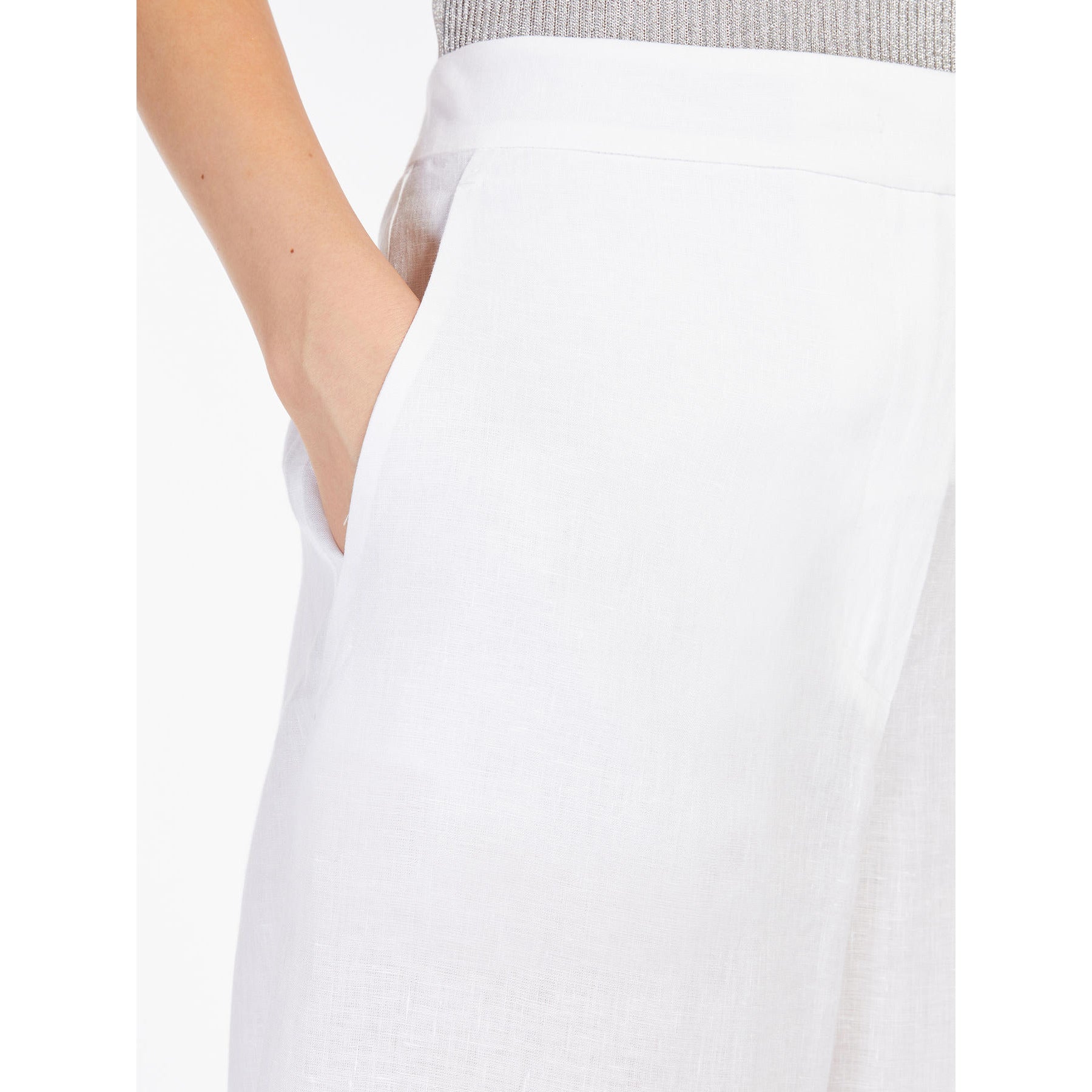 Pantalone in Lino / Bianco - Ideal Moda