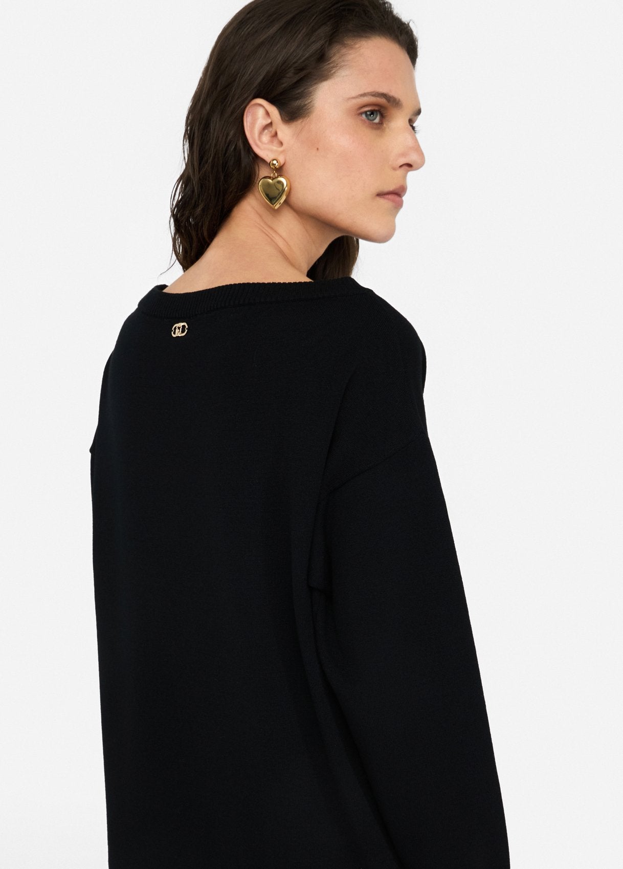 Abito Corto in Maglia / Nero