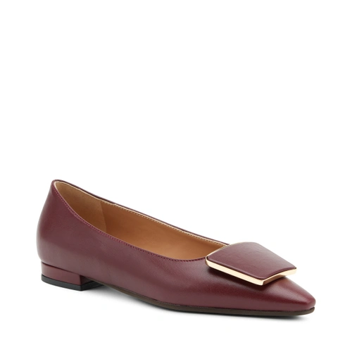 Ballerina in Pelle / Bordeaux - Ideal Moda