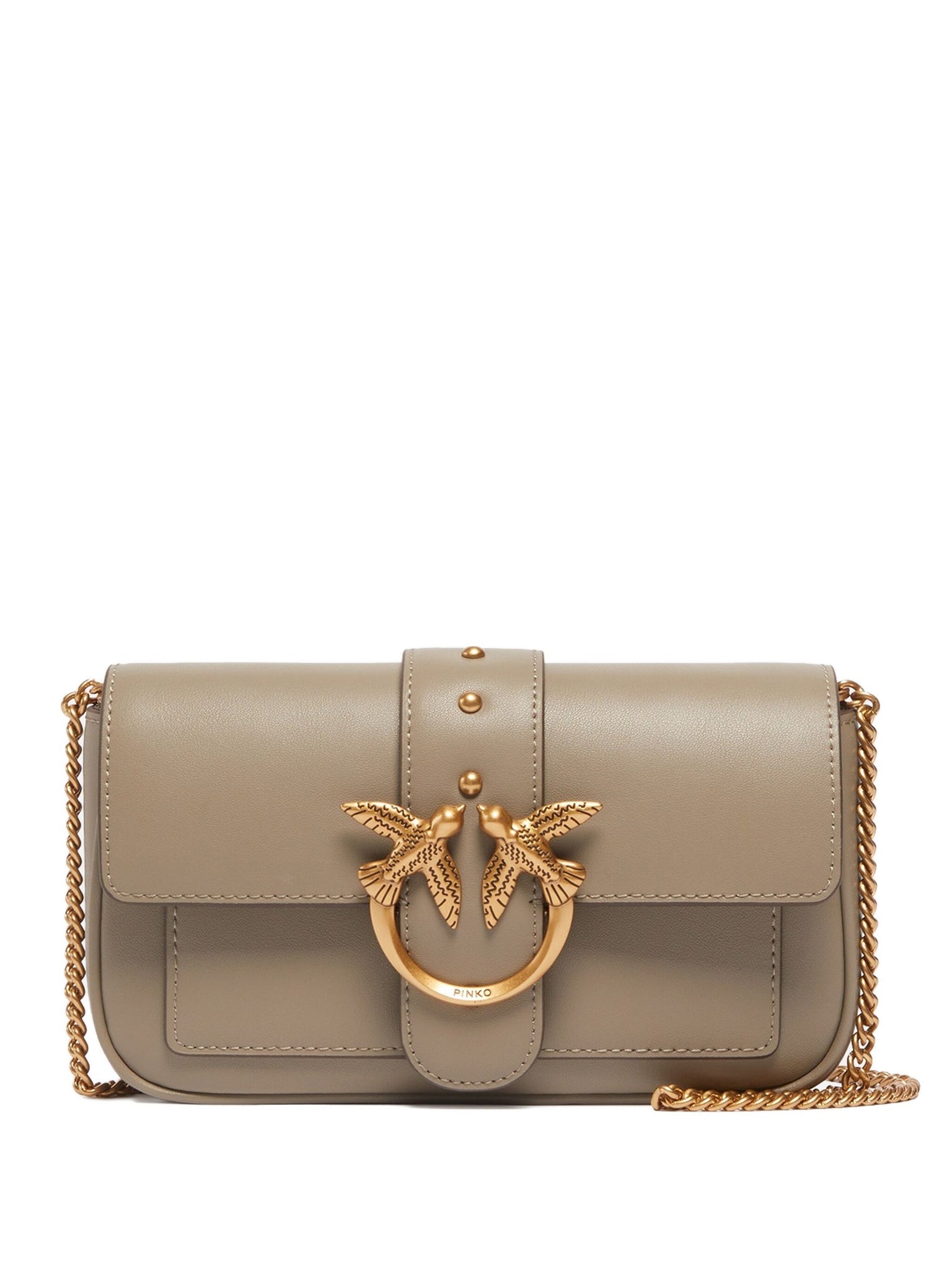 Borsa Pochette a Tracolla Piccola in Pelle / Tortora - Ideal Moda