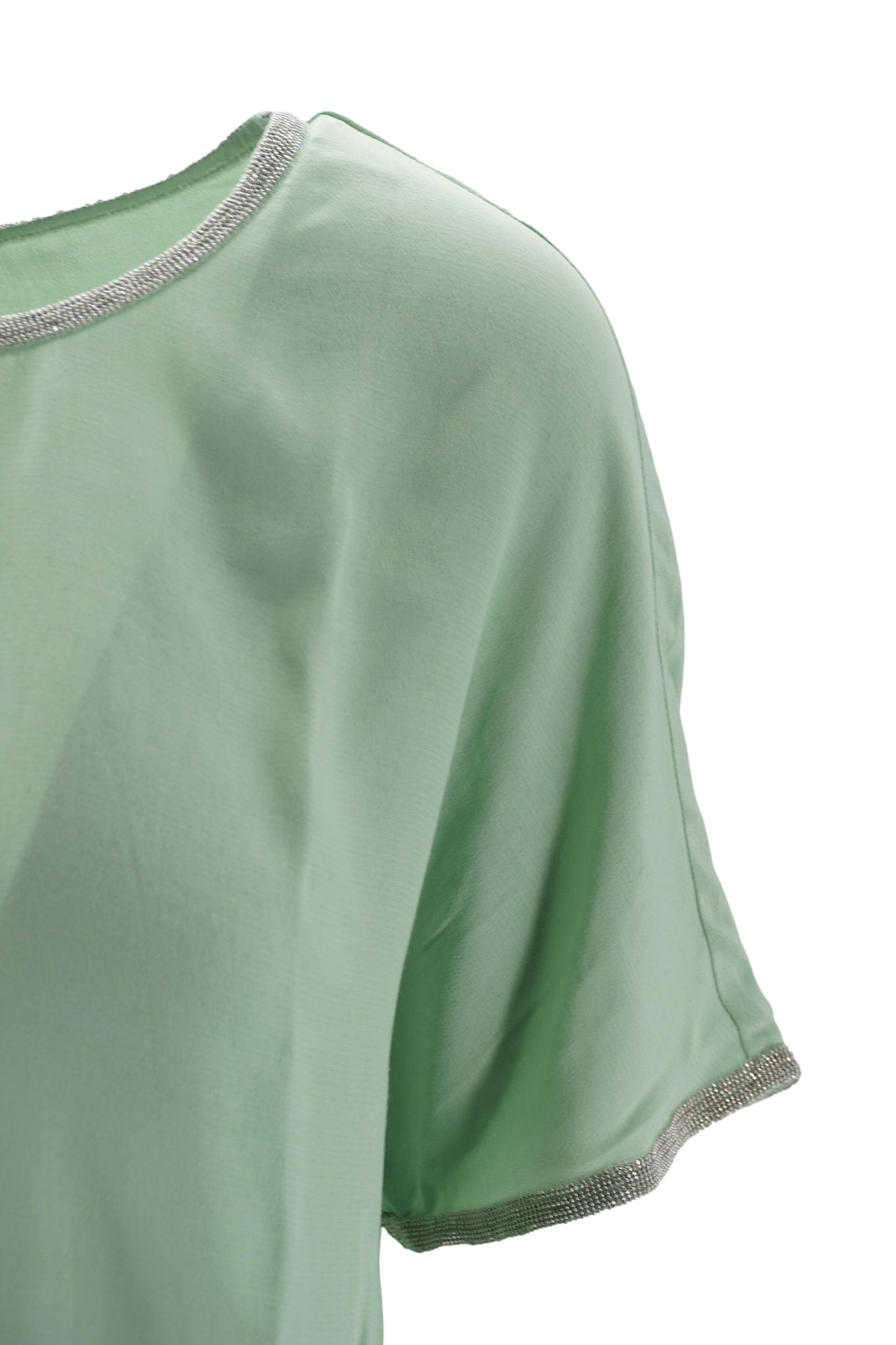 Blusa a Maniche Corte / Verde - Ideal Moda