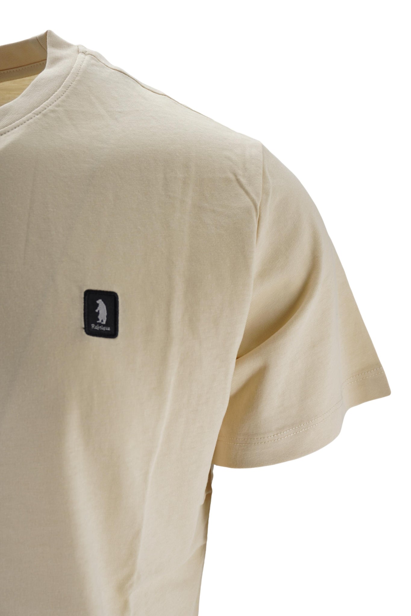 T-Shirt Girocollo con Logo / Beige - Ideal Moda