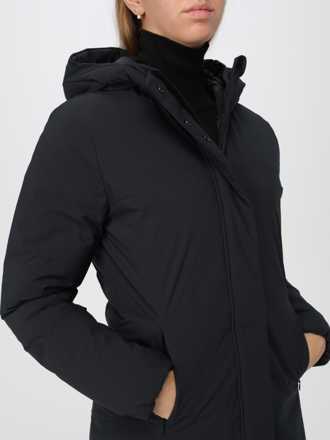 Giubbino Lungo in Softshell / Nero - Ideal Moda