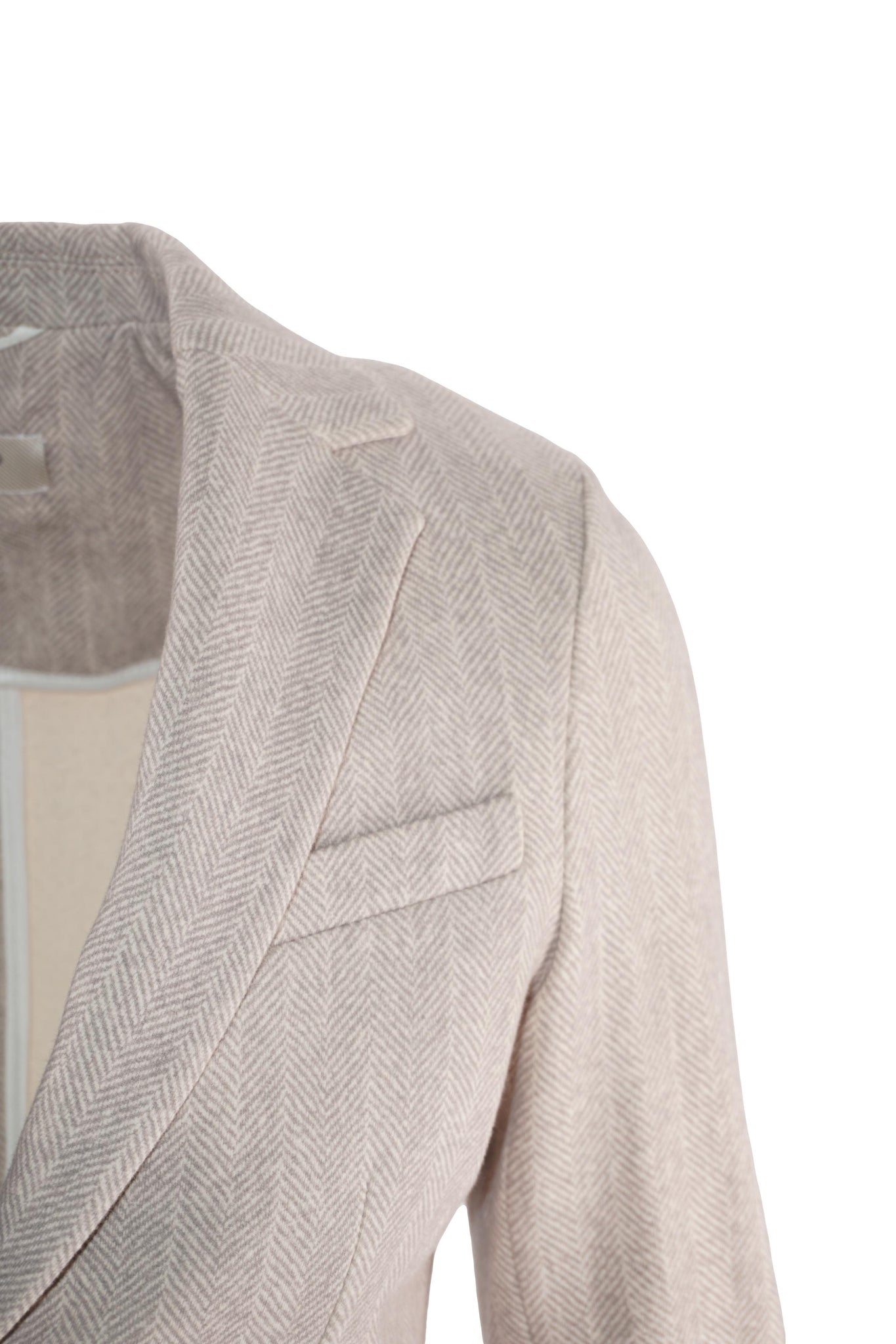 Giacca Slim Fit in Jersey Elasticizzato / Beige - Ideal Moda
