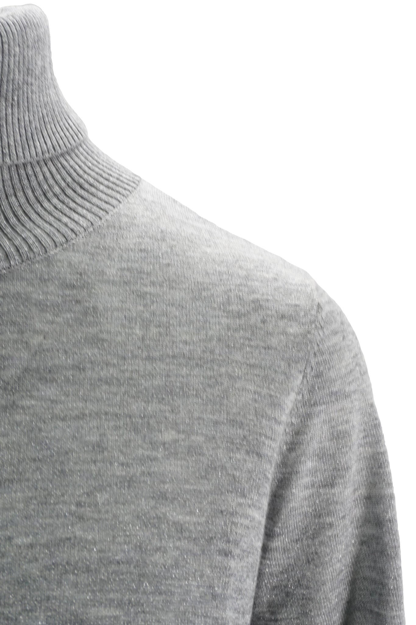 Maglia Dolcevita con Inserti in Lurex / Grigio - Ideal Moda
