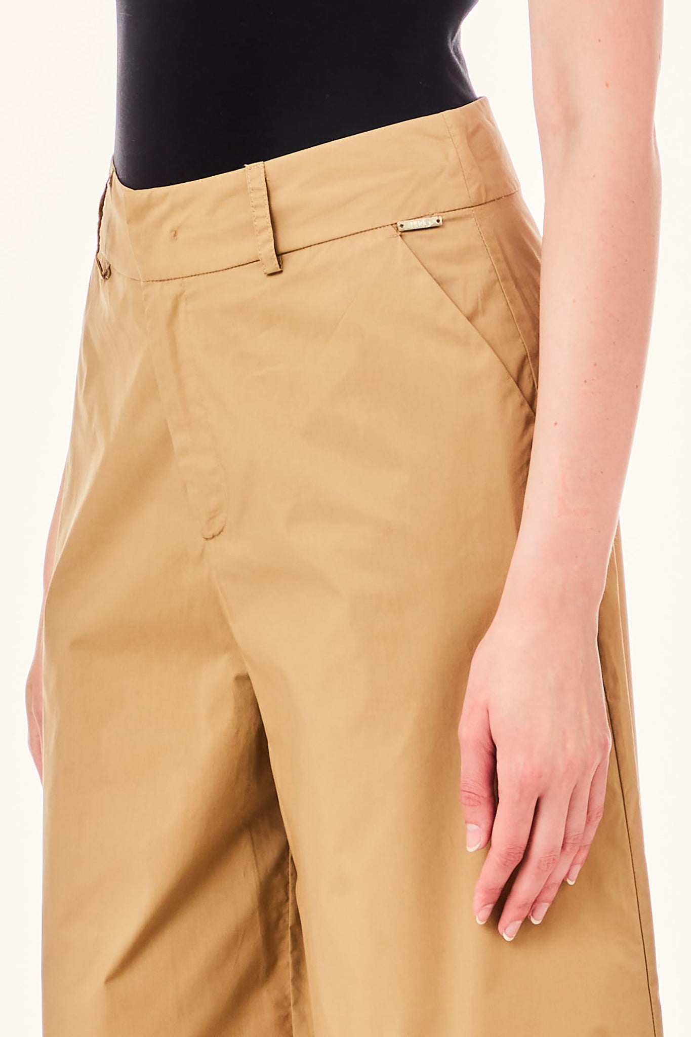 Pantalone a Palazzo in Cotone / Beige - Ideal Moda
