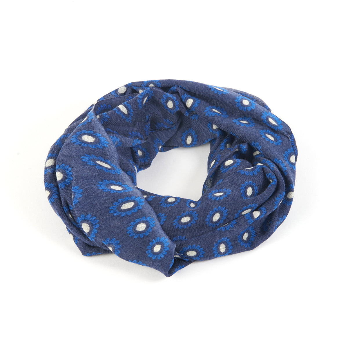 Sciarpa in 100% Lana con Fantasia / Blu - Ideal Moda