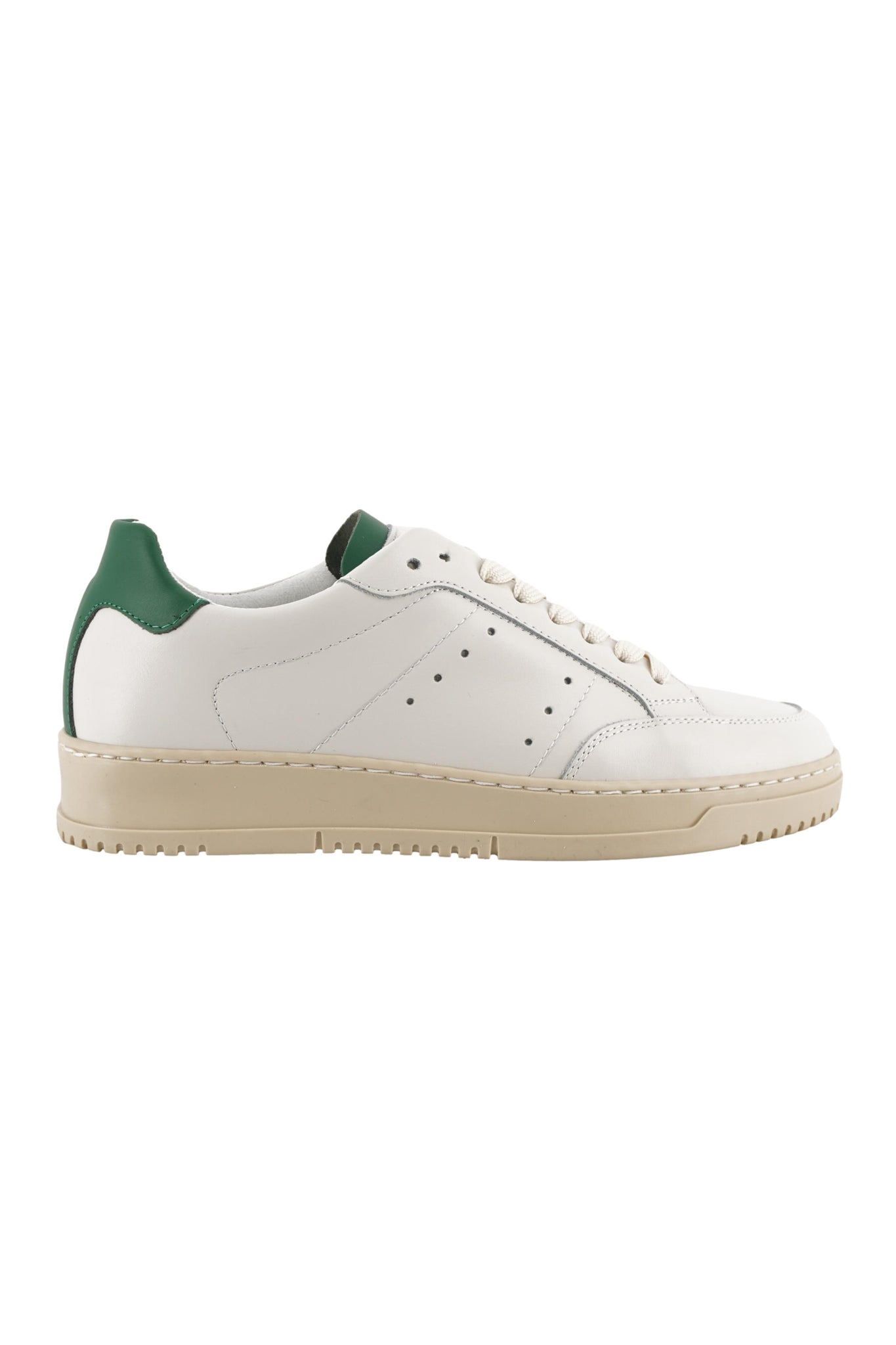 Sneaker in Pelle con Tab a Contrasto / Bianco - Ideal Moda