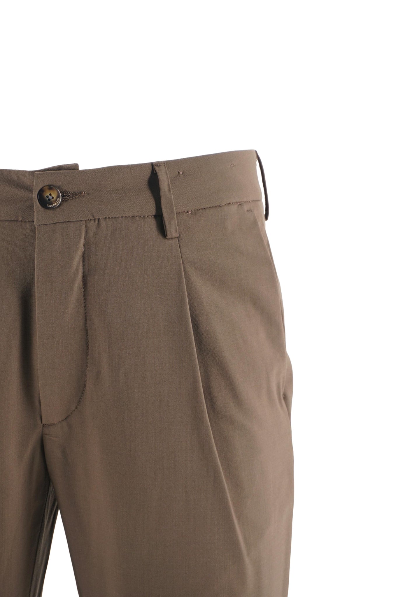 Pantalone in Misto Lana Estiva Modello Tom / Marrone - Ideal Moda