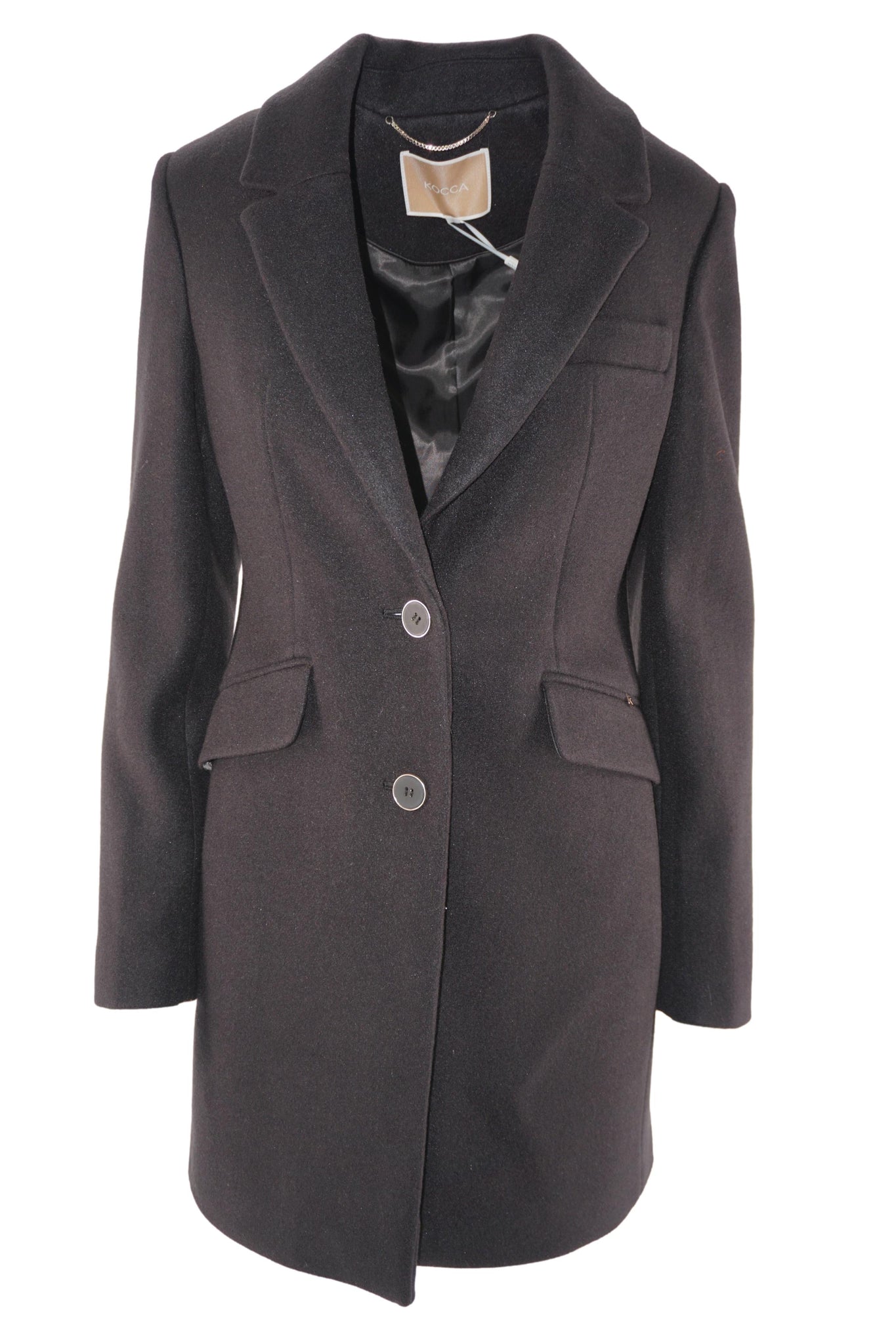 Cappotto dal Taglio Sagomato / Nero - Ideal Moda