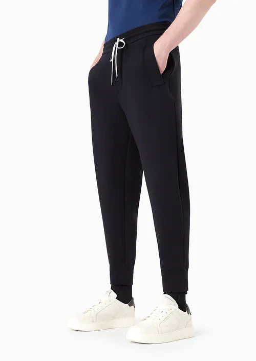 Pantalone Jogger in Double Jersey / Blu - Ideal Moda