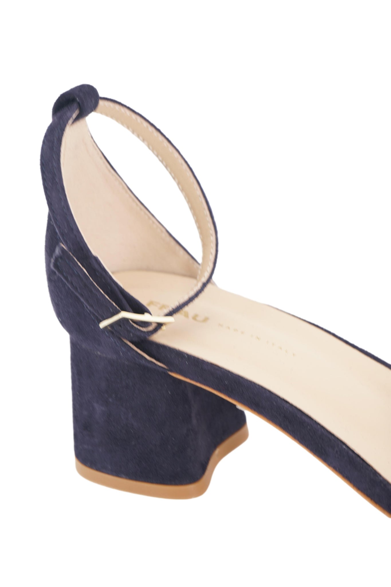 Sandalo con Tacco in Pelle Scamosciata Frau Blu