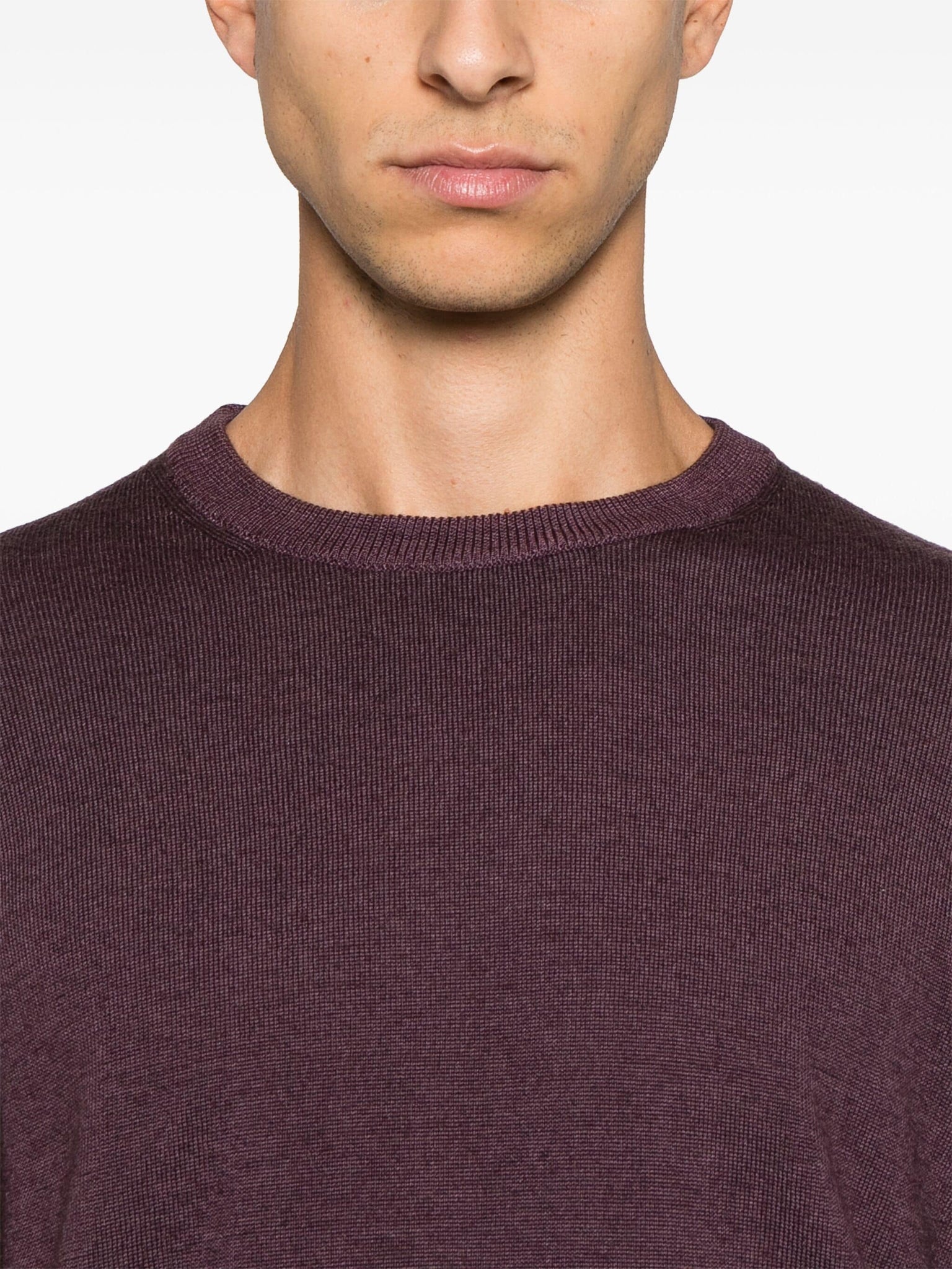 Maglia Girocollo in Lana / Bordeaux - Ideal Moda