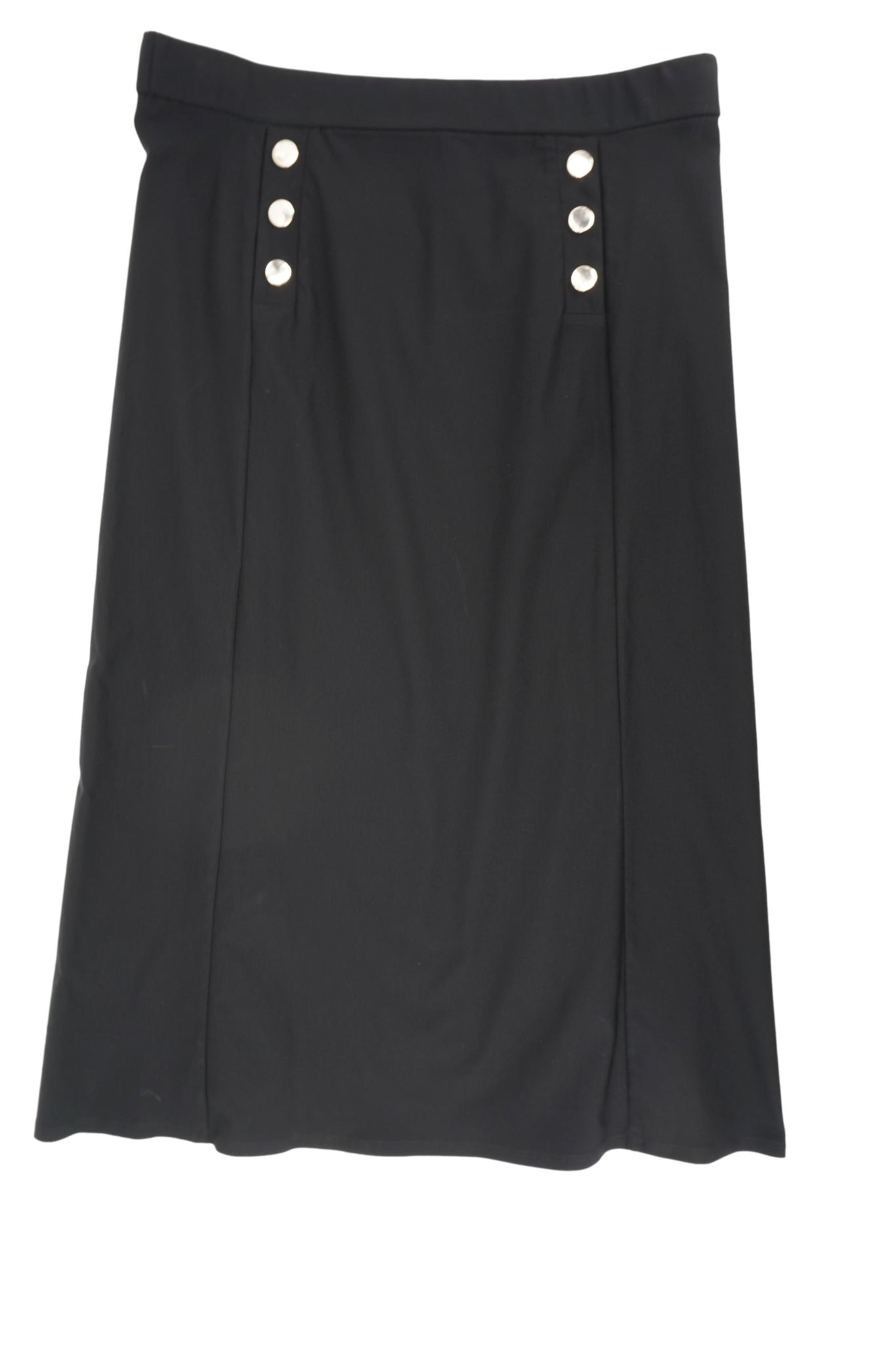 Gonna con Dettaglio Bottoni / Nero - Ideal Moda