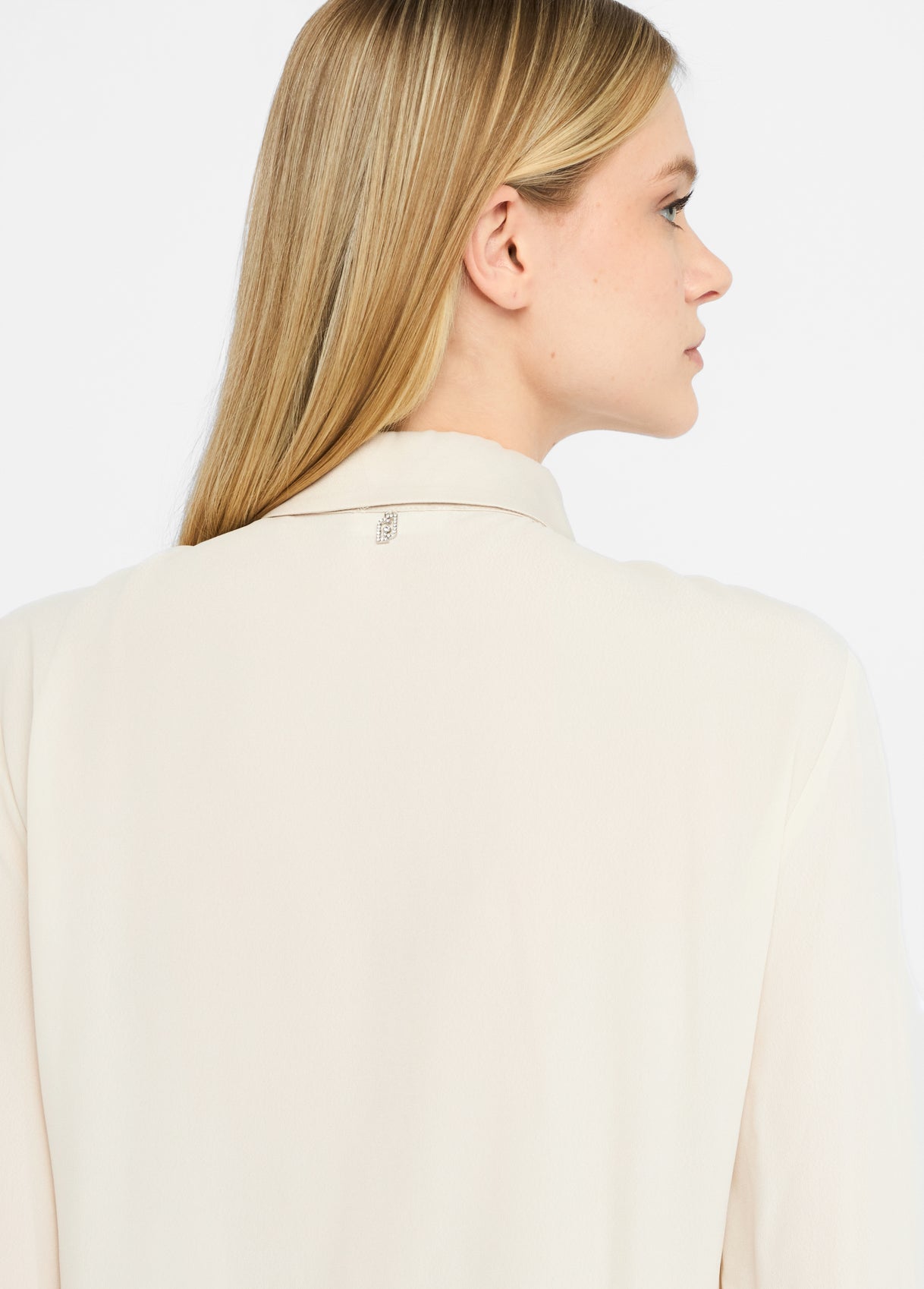 Camicia in Crepe de Chine / Beige
