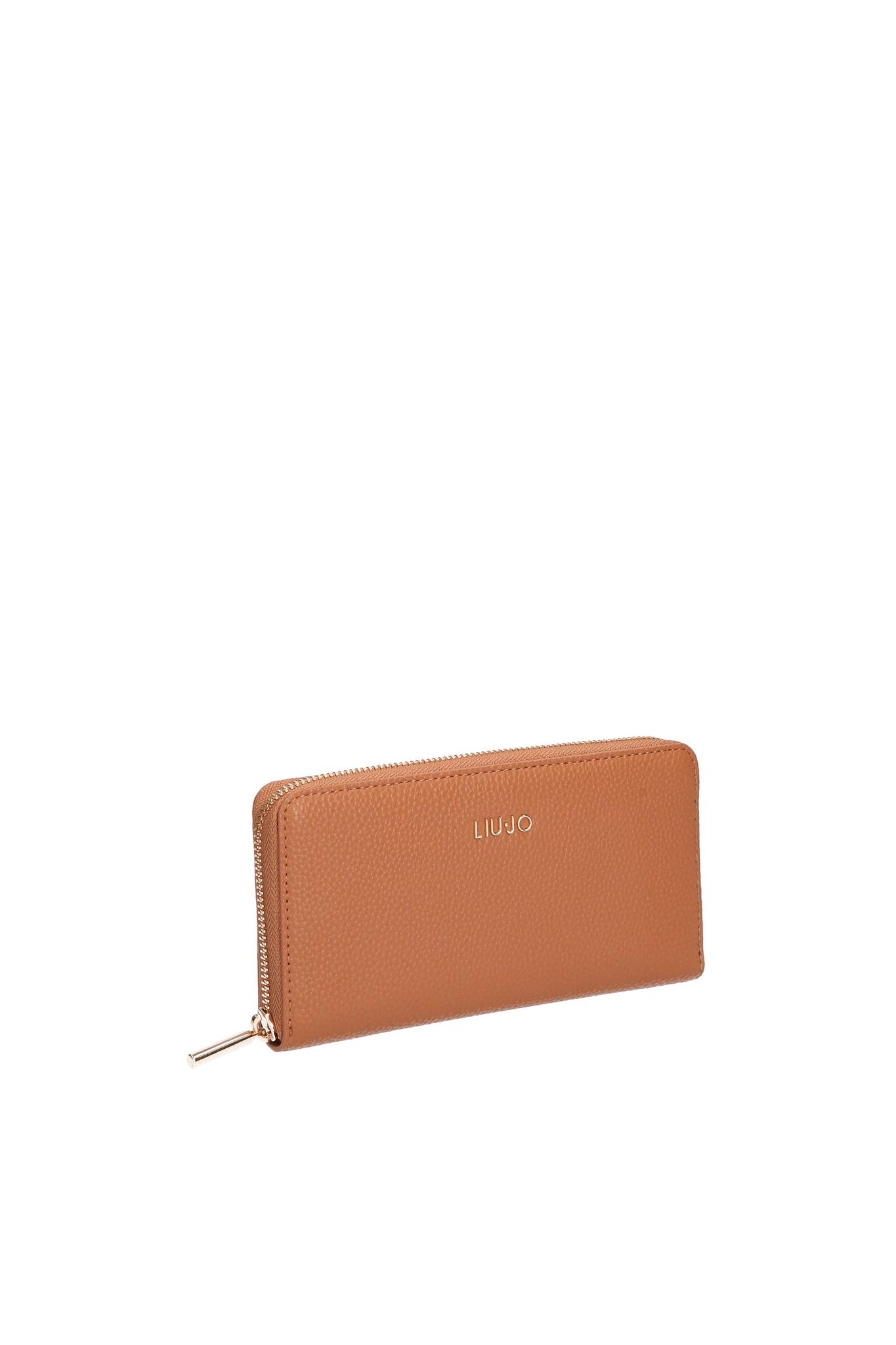 Portafoglio Zip Around con Logo / Cuoio - Ideal Moda