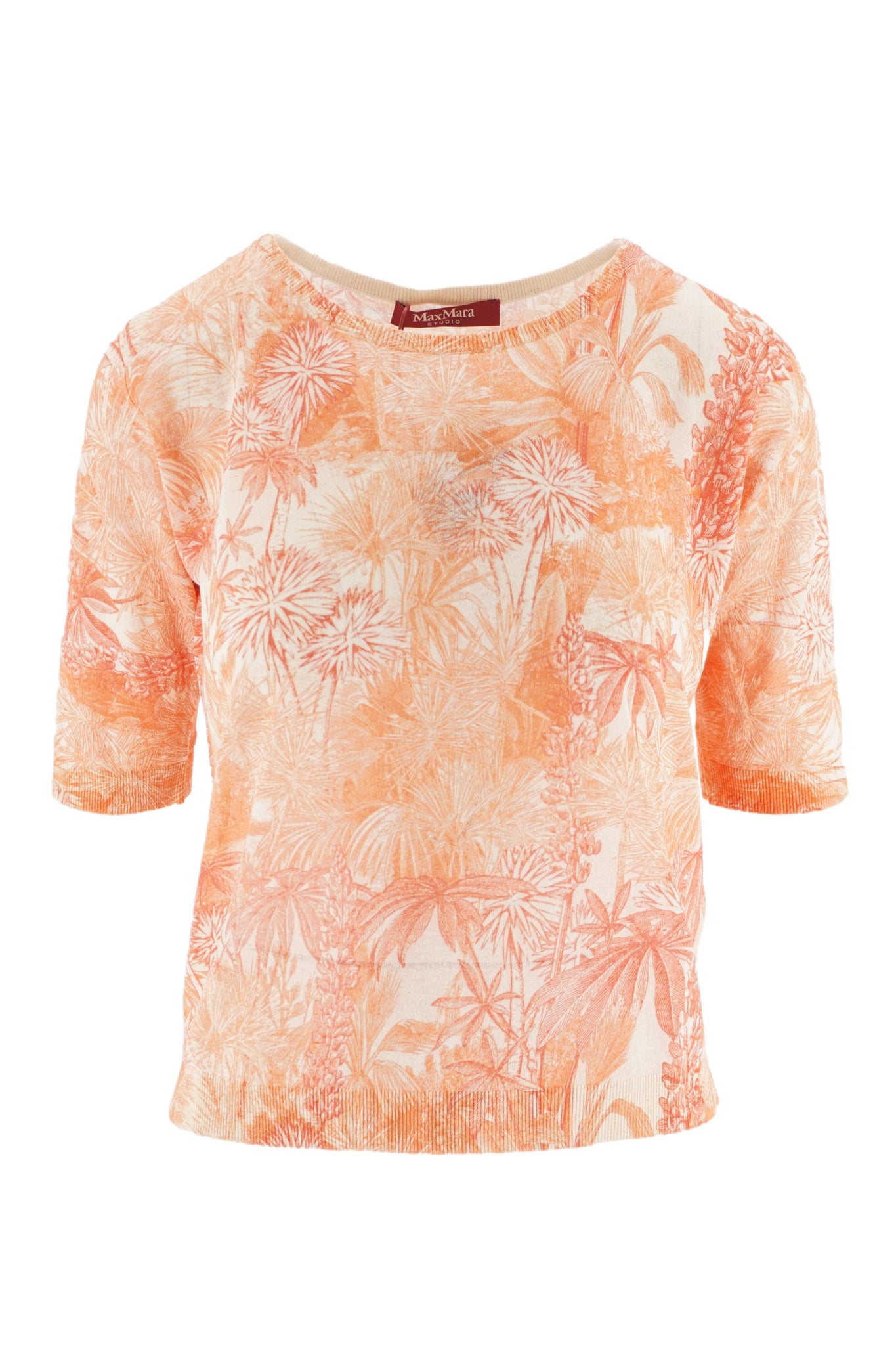 Maglia Girocollo in Cotone Stampato Max Mara / Arancione - Ideal Moda