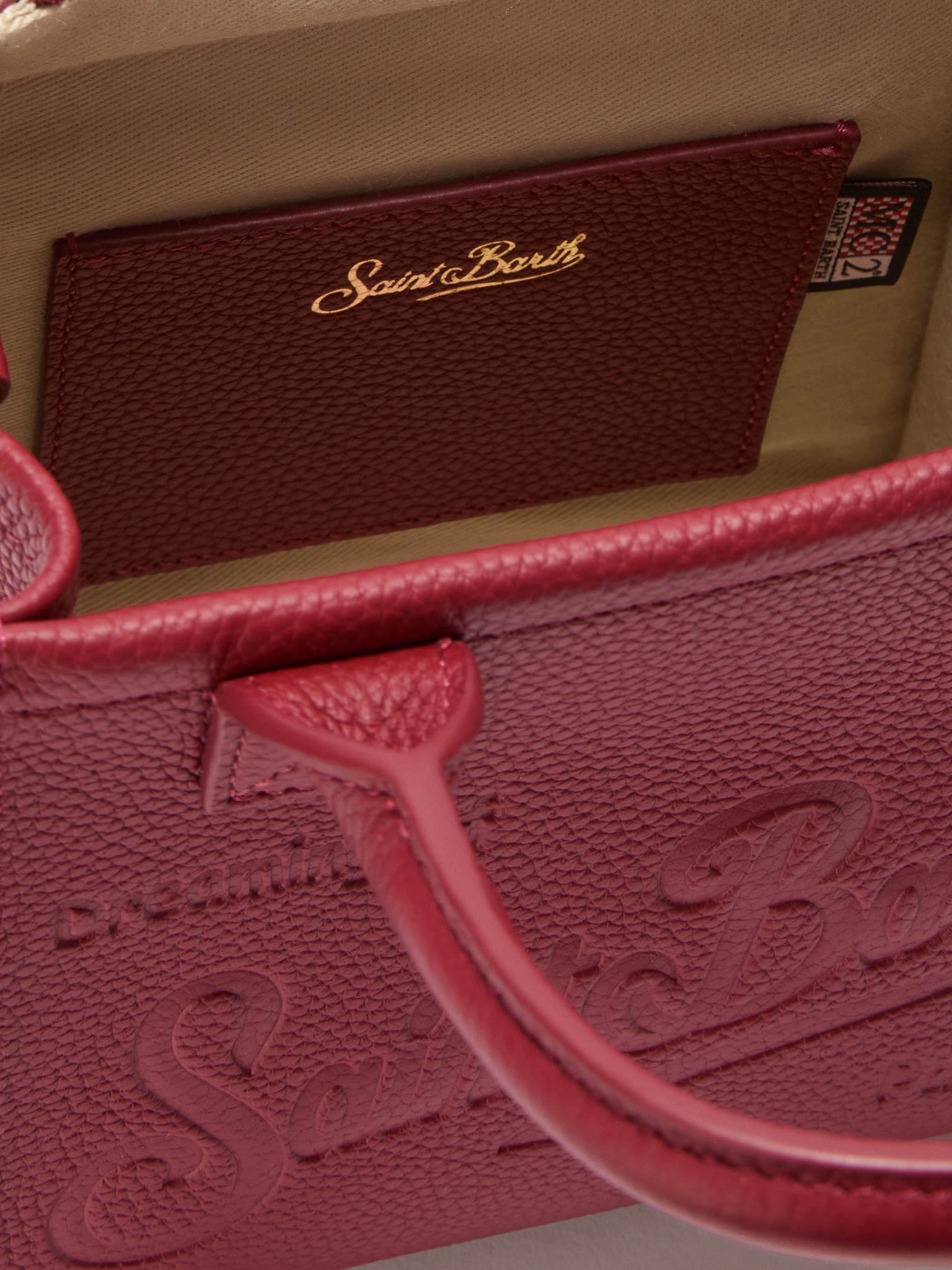 Borsa a Spalla Vanity Mini in Pelle / Bordeaux