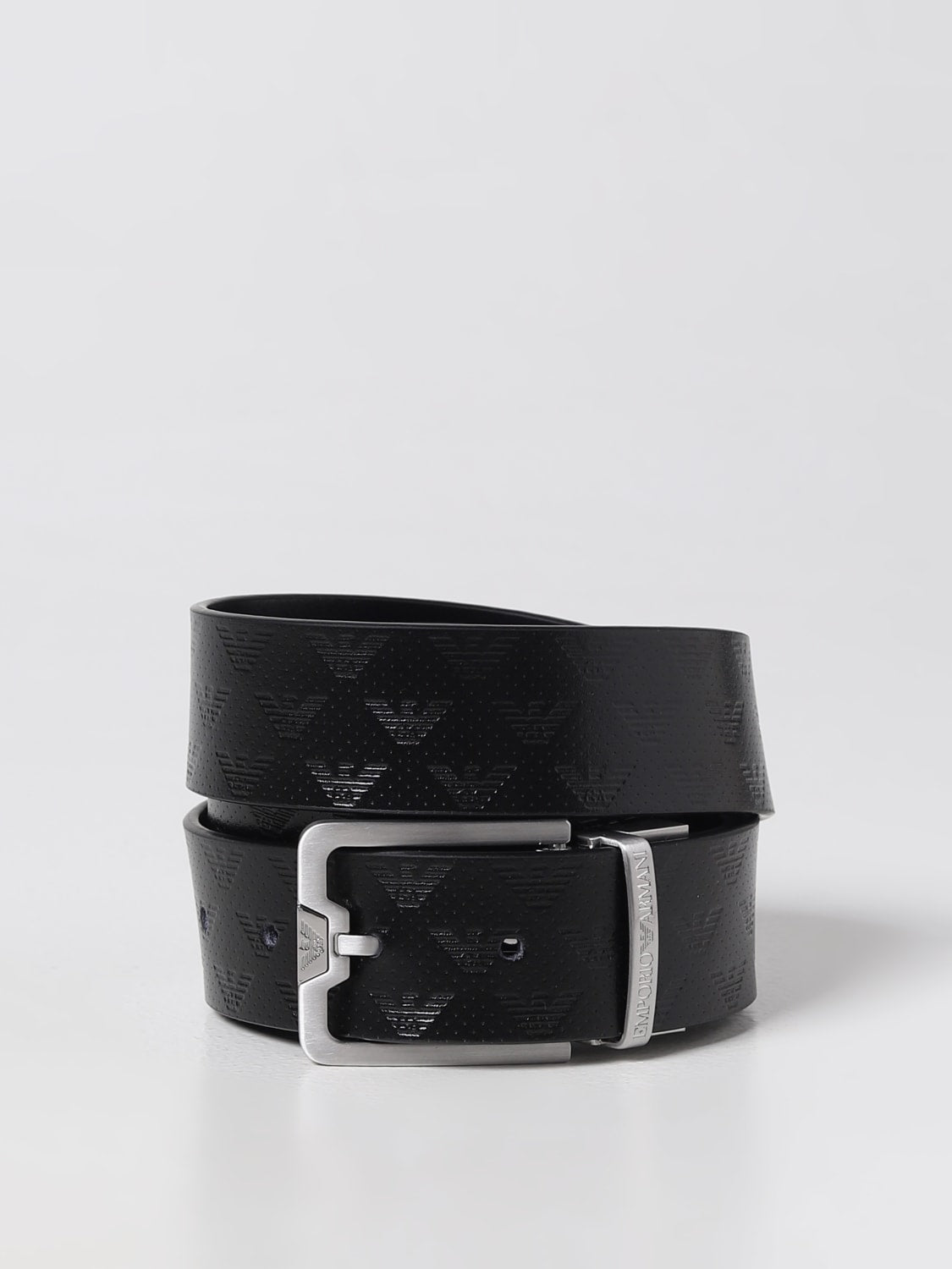 Cintura Reversibile in Pelle con Fibbia / Nero - Ideal Moda