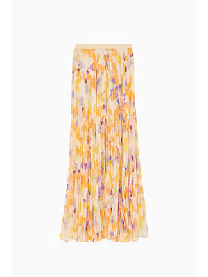Gonna Lunga Plissettata / Arancione - Ideal Moda