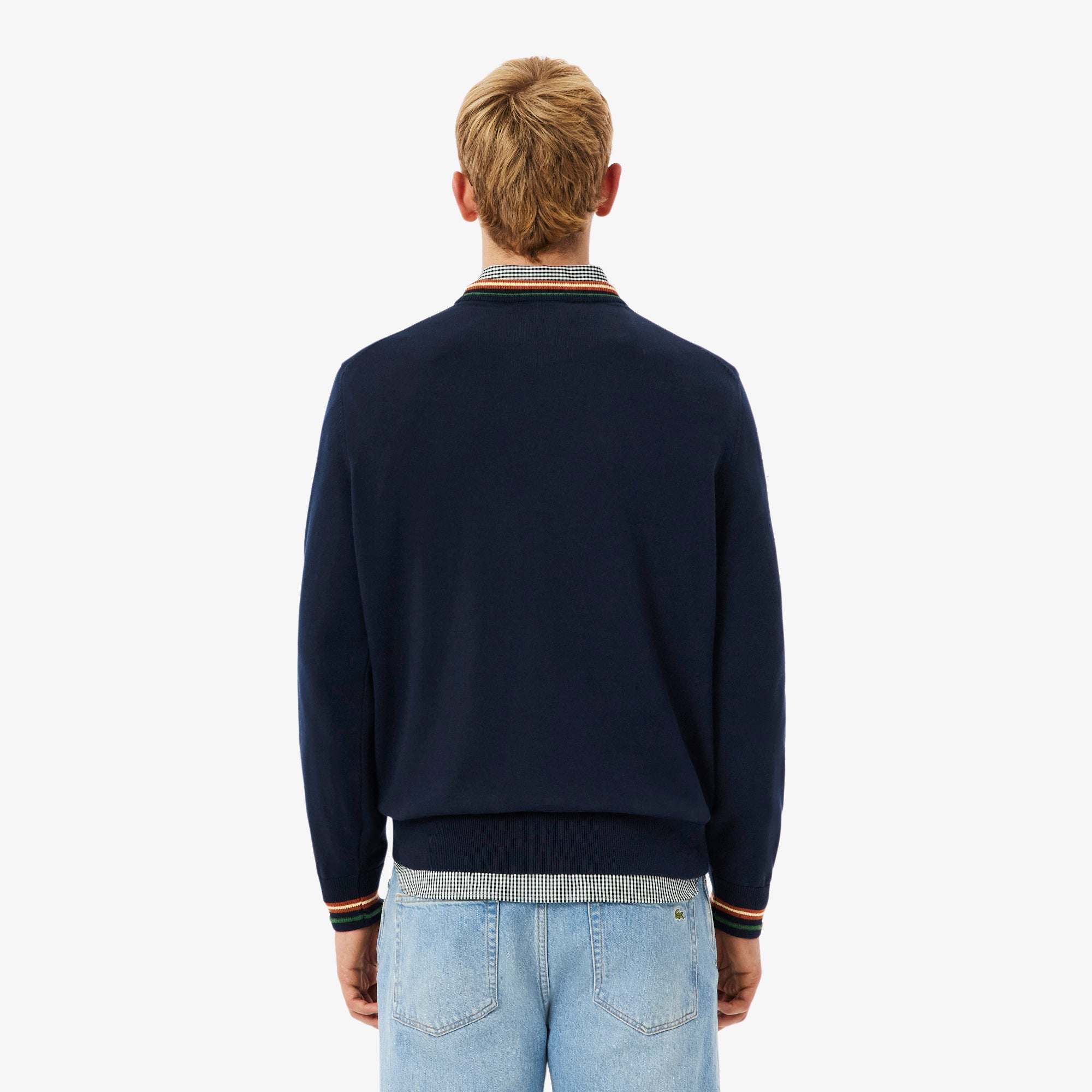 Maglione in Jersey di Cotone a Righe / Blu