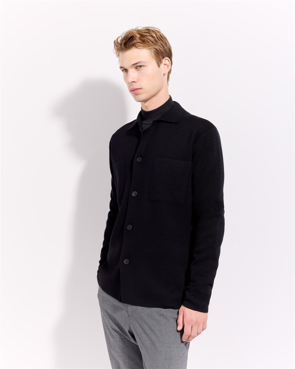 Overshirt in Punto Milano / Nero