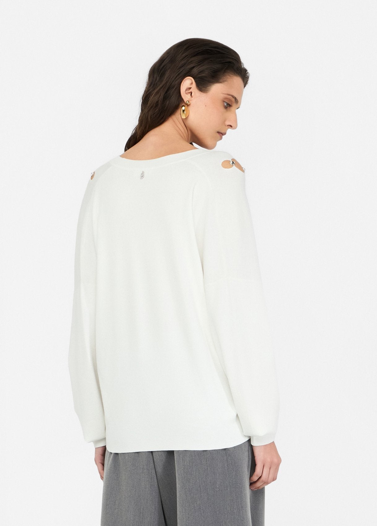 Maglia con Castoni Gioiello / Bianco