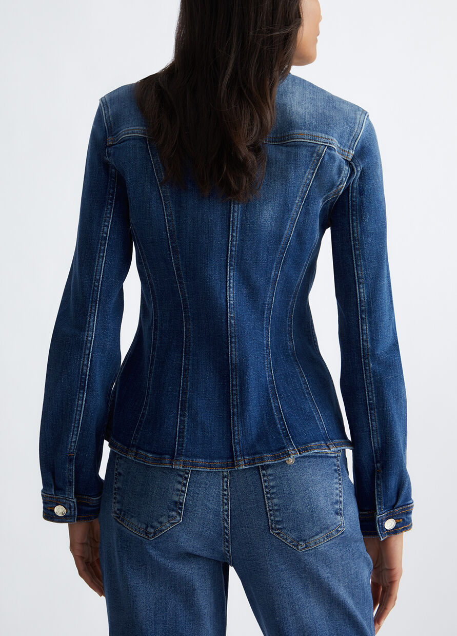 Giubbino in Denim di Cotone Stretch / Jeans - Ideal Moda