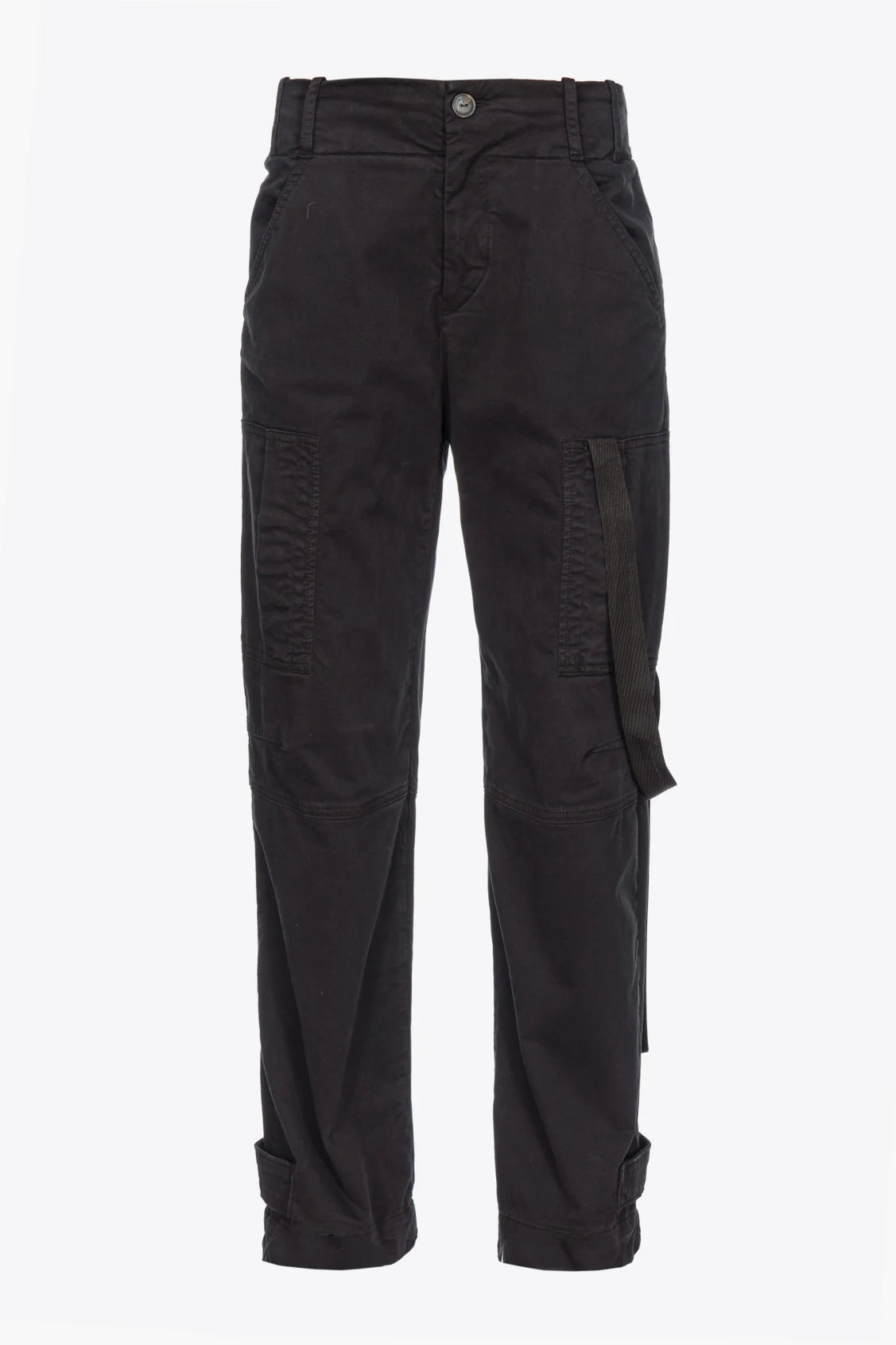 Pantalone Cargo con Nastro / Nero - Ideal Moda