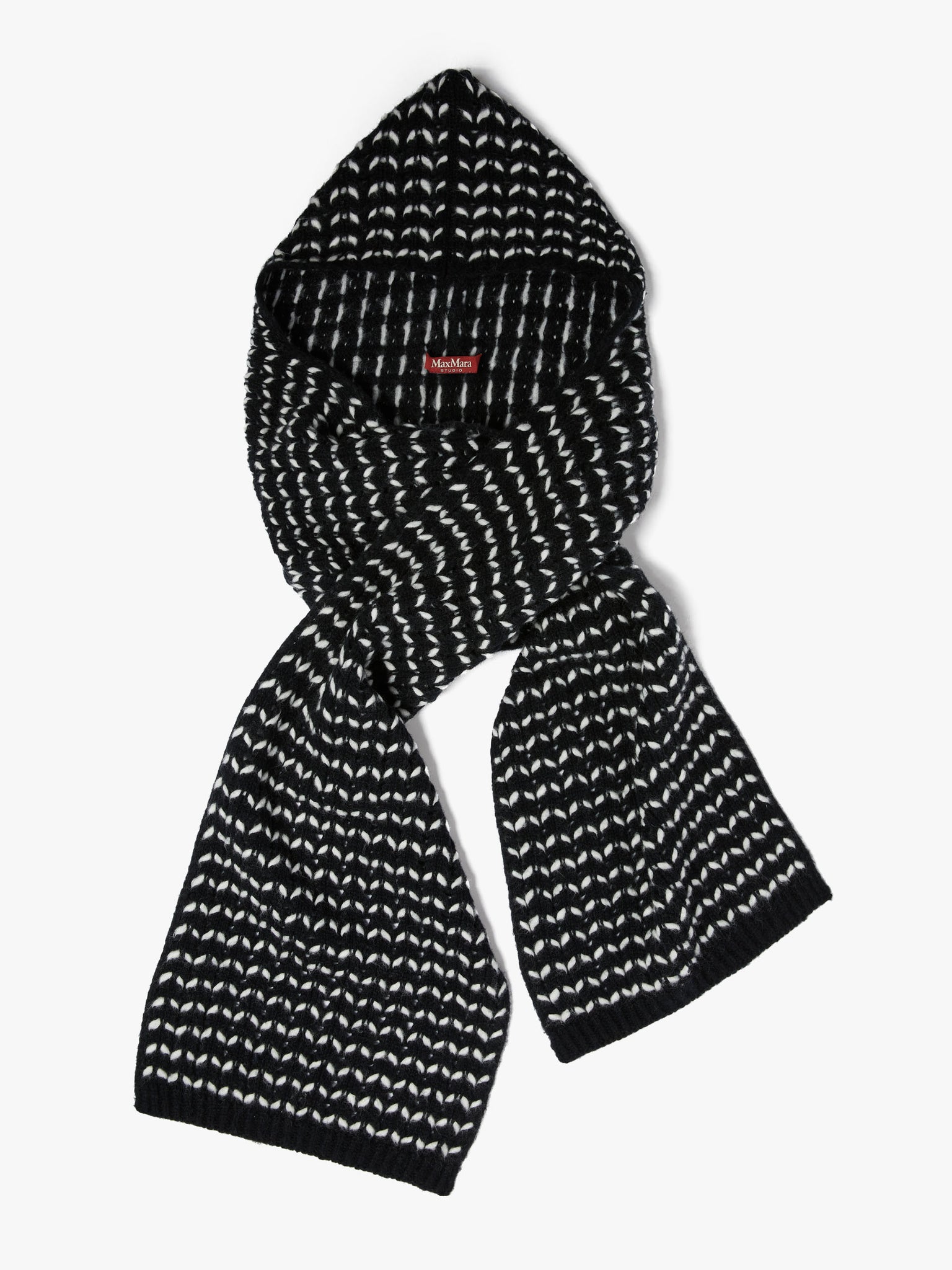 Sciarpa in Lana Jacquard / Nero - Ideal Moda