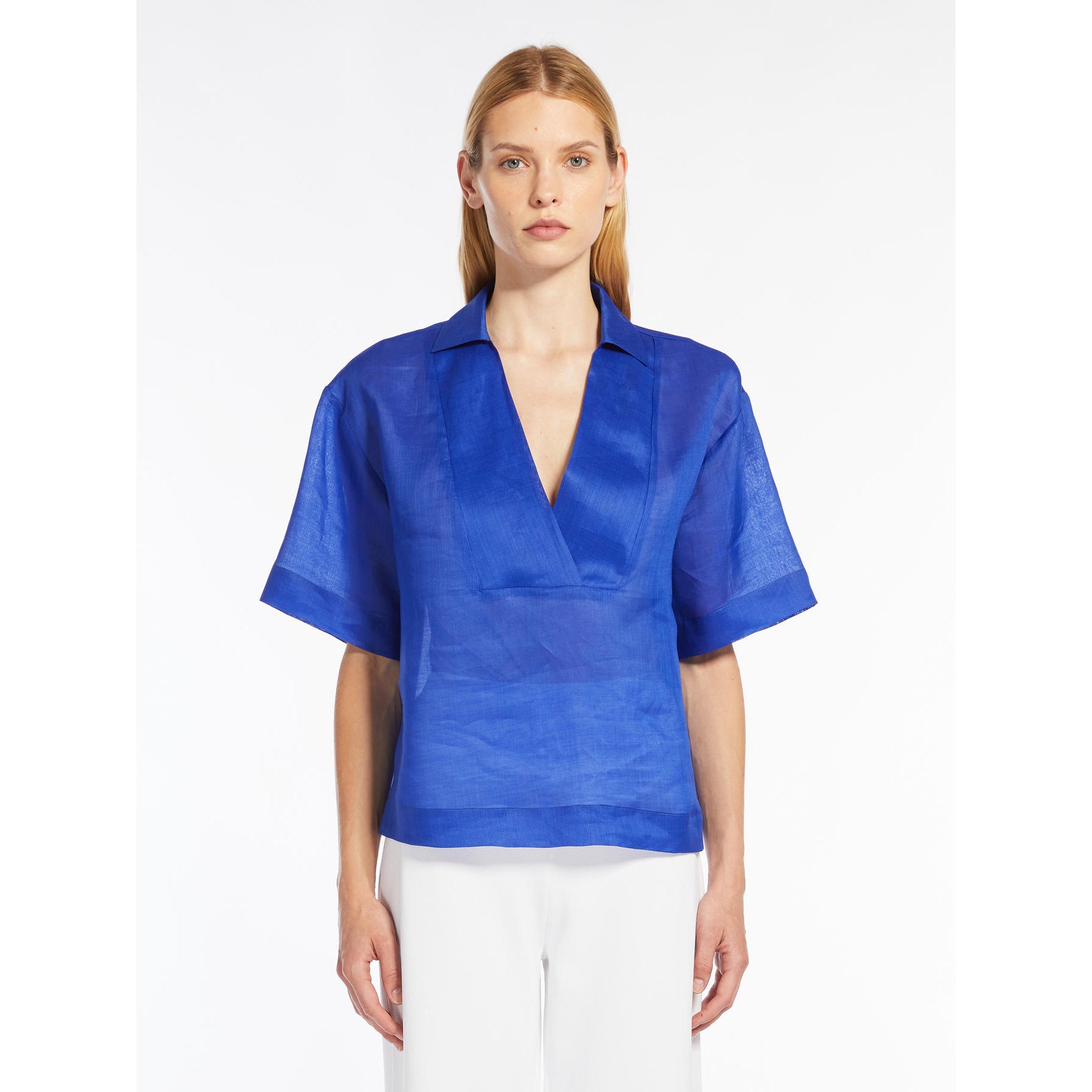 T-Shirt Polo in Garza / Bluette - Ideal Moda