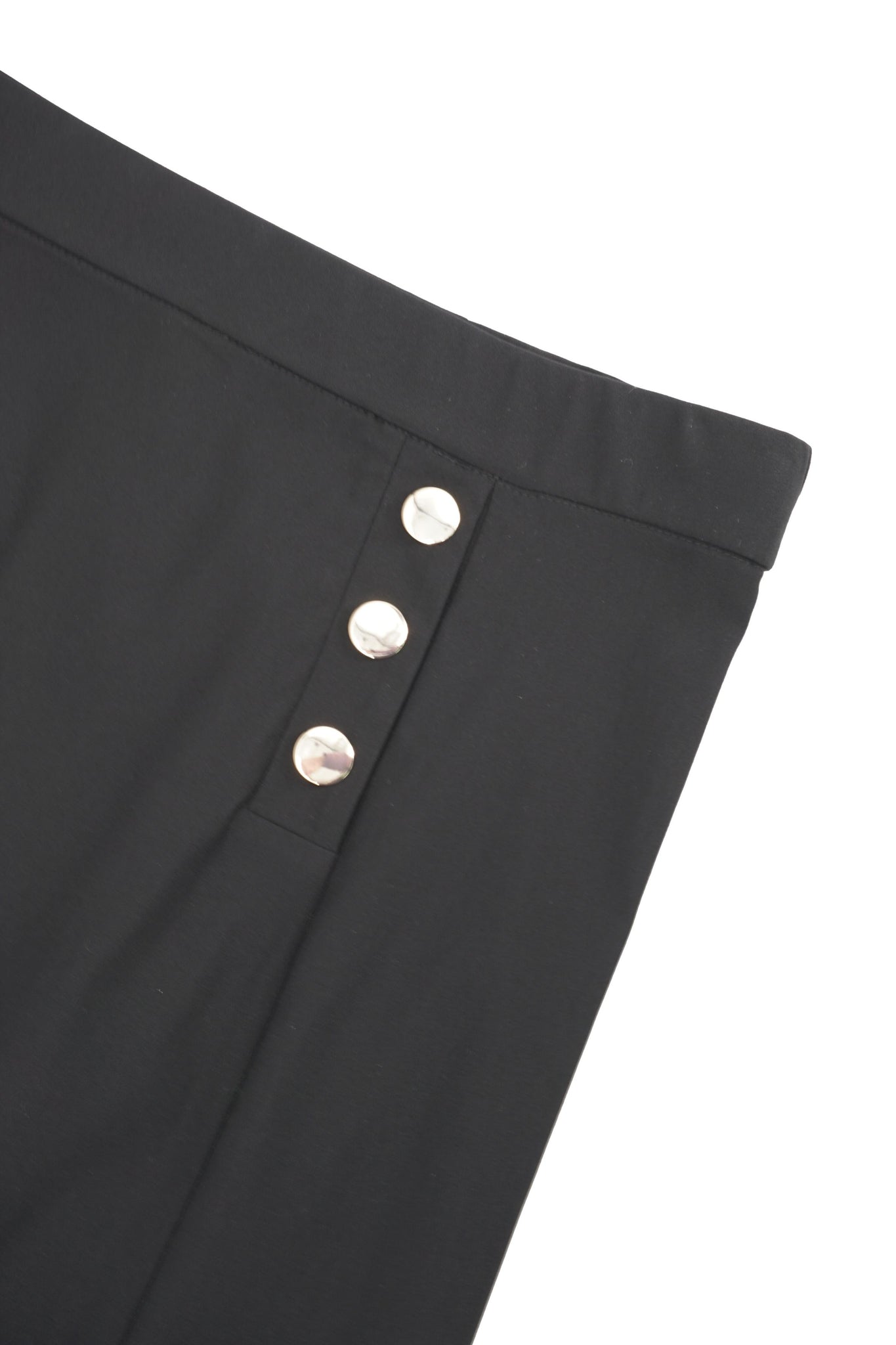 Gonna con Dettaglio Bottoni / Nero - Ideal Moda