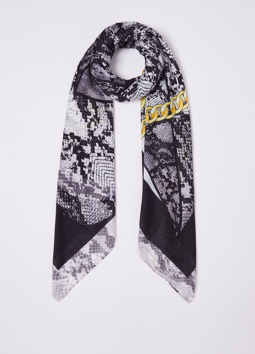 Foulard con Stampa / Nero - Ideal Moda