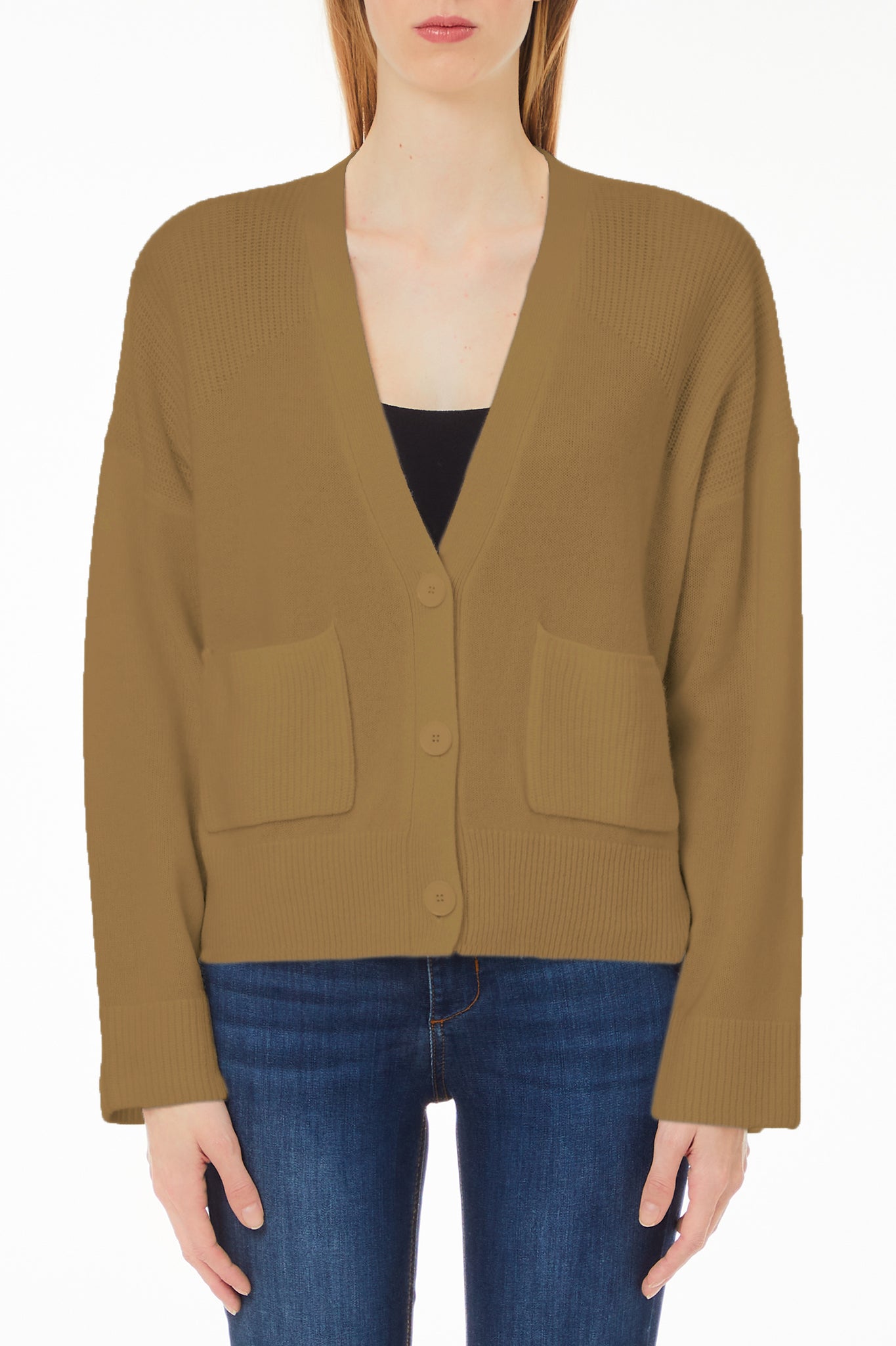 Cardigan Pesante in Lana / Beige - Ideal Moda
