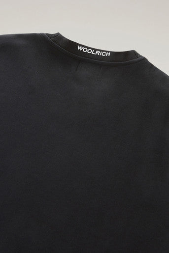 Felpa Girocollo con Tasca sulla Manica / Nero - Ideal Moda