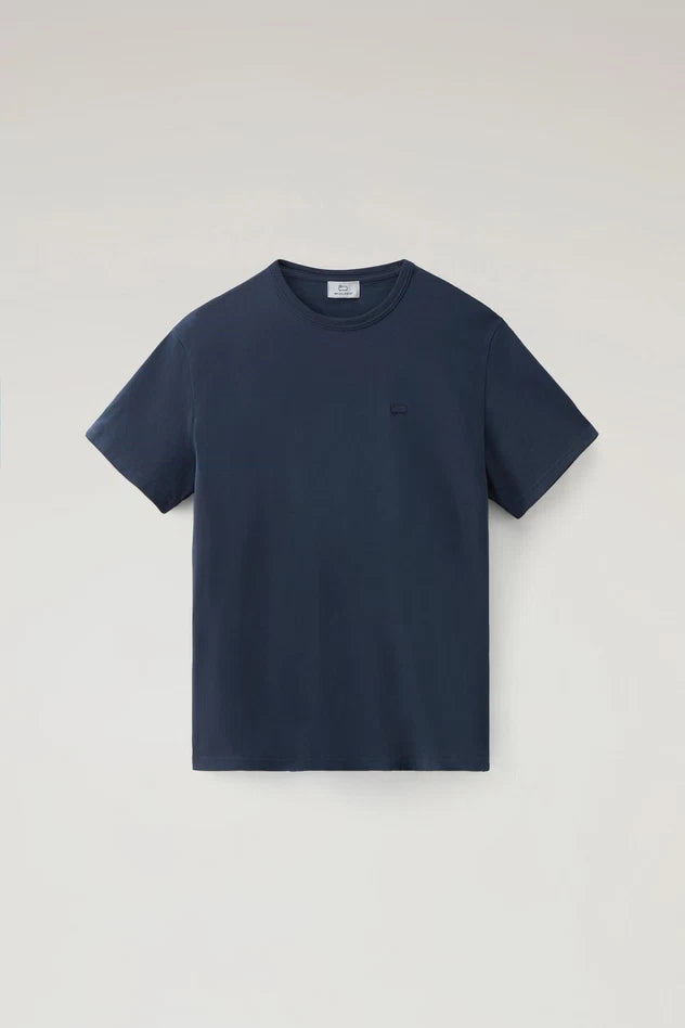 T-Shirt in Puro Cotone con Logo / Blu - Ideal Moda