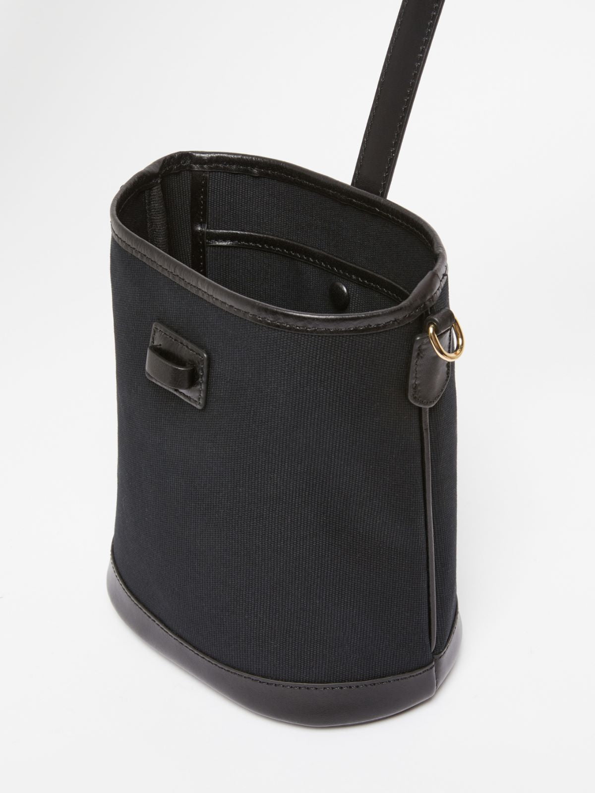 Borsa Secchiello in Canvas e Pelle / Nero - Ideal Moda