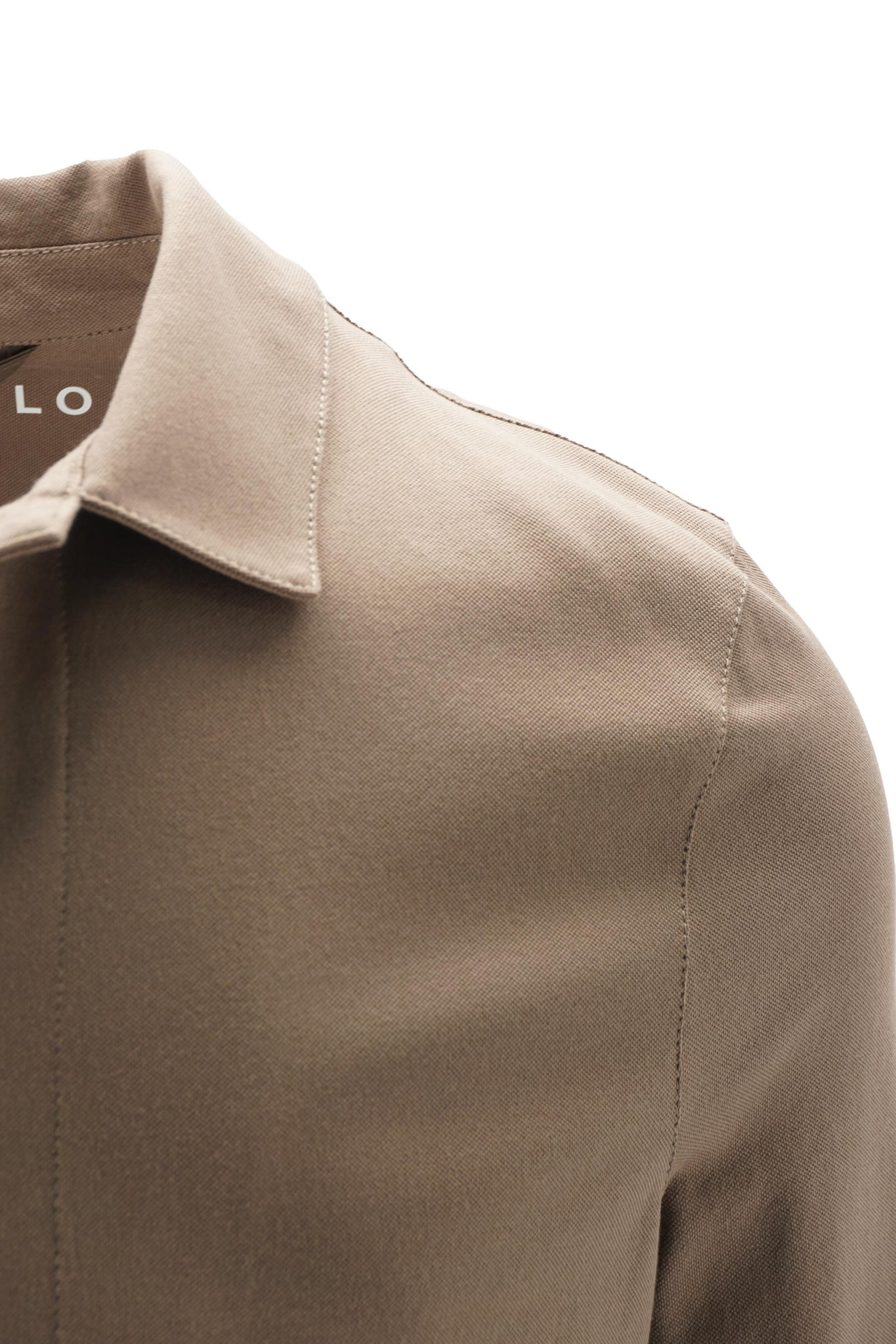 Giacca Camicia con Chiusura Bottoni / Tortora - Ideal Moda