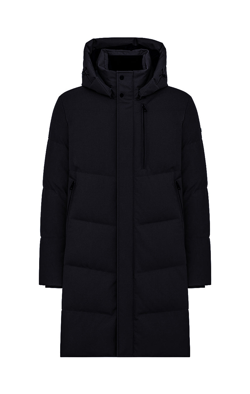 Parka Lungo Trapuntato Effetto Lana / Blu - Ideal Moda